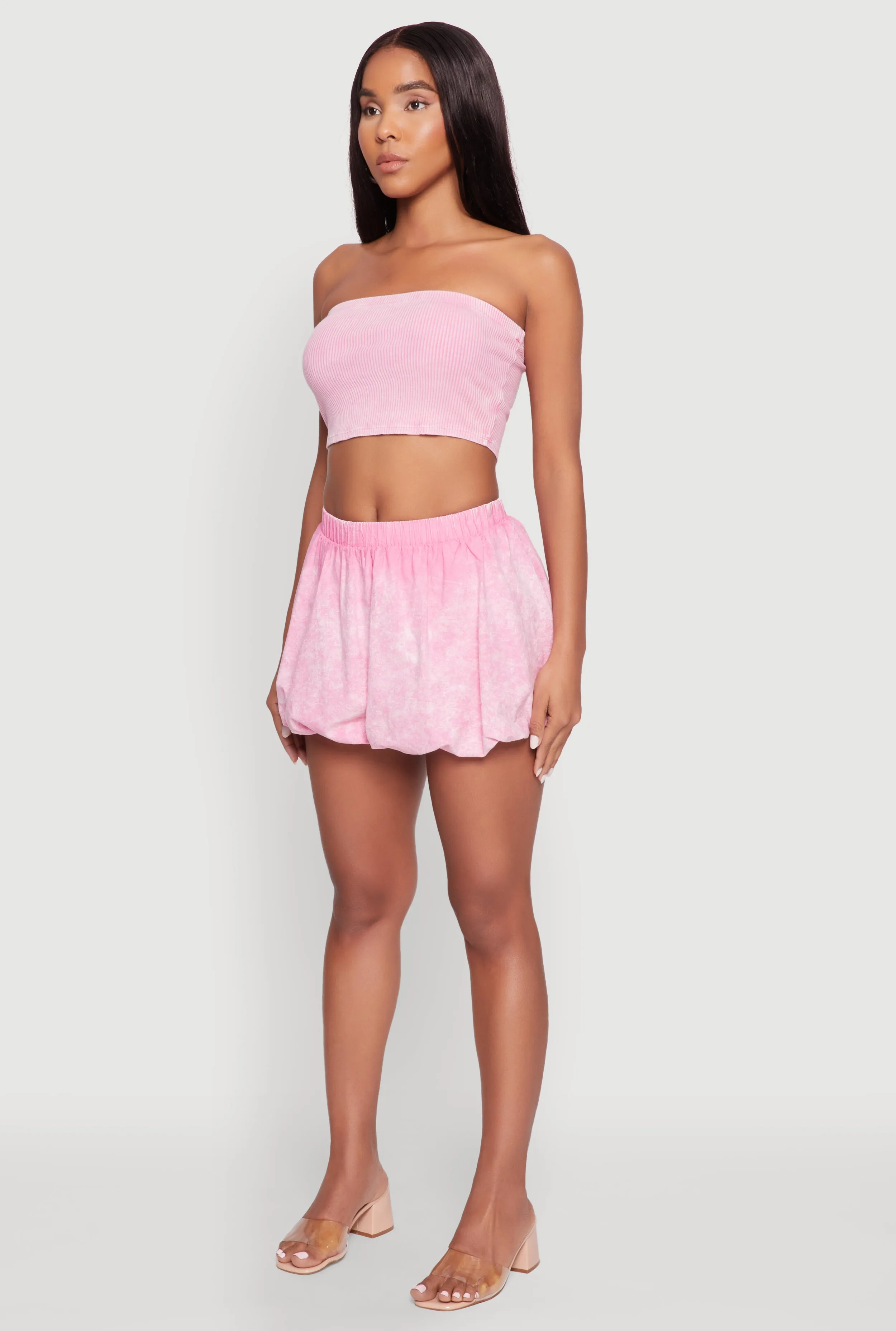 Ribbed Knit Mineral Wash Cropped Tube Top sold by Rainbow product image thumbnail 5