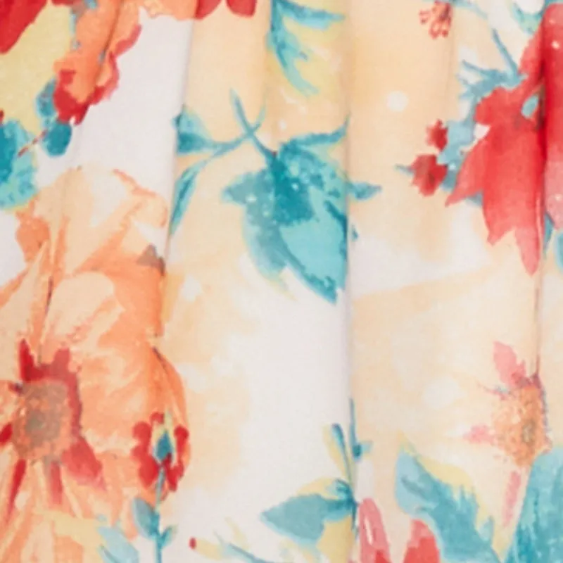 Floral Off the Shoulder Tie Waist Tiered Mini Dress sold by Rainbow product image thumbnail 4