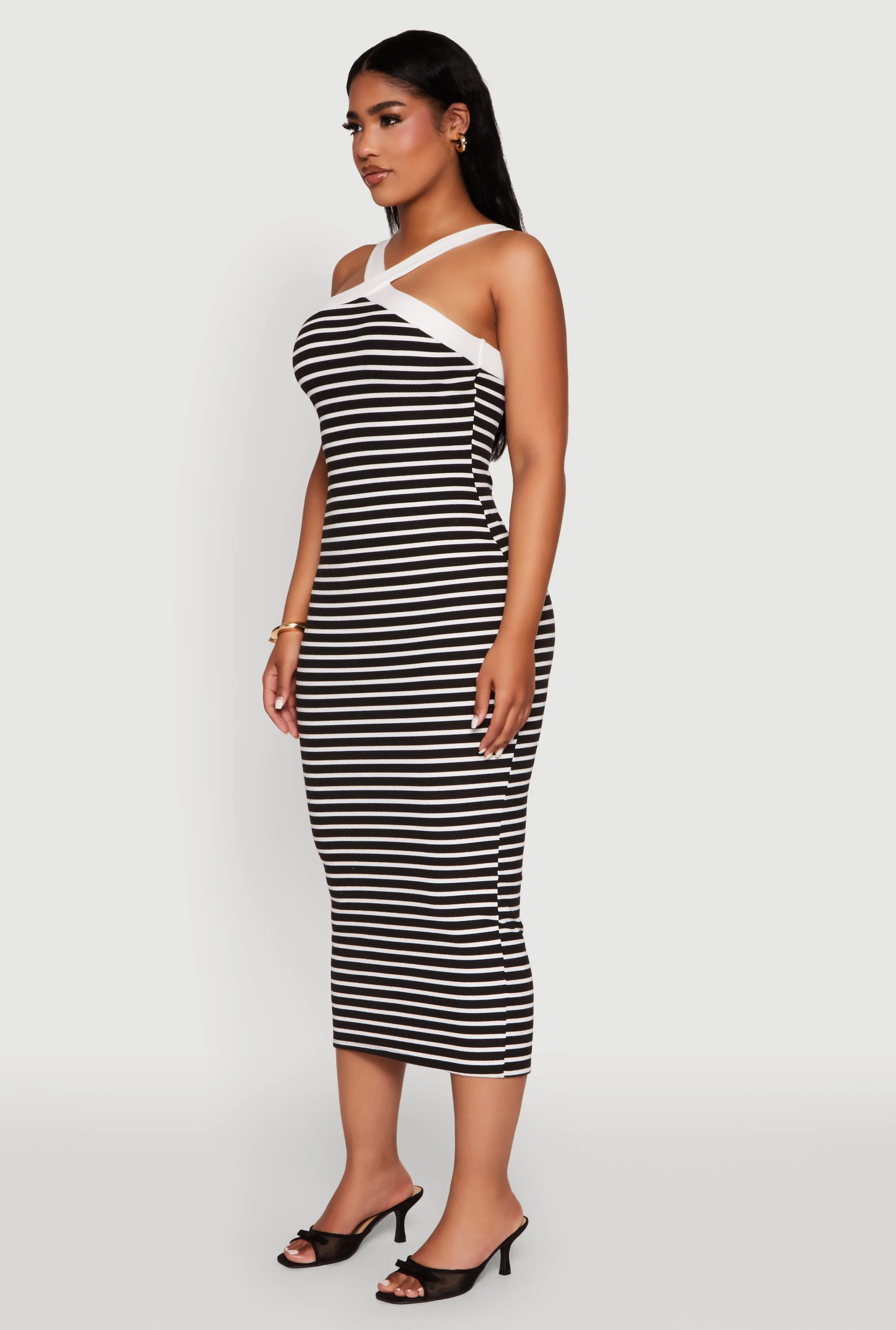 Iris Striped Halter Midi Dress sold by Rainbow product image thumbnail 3