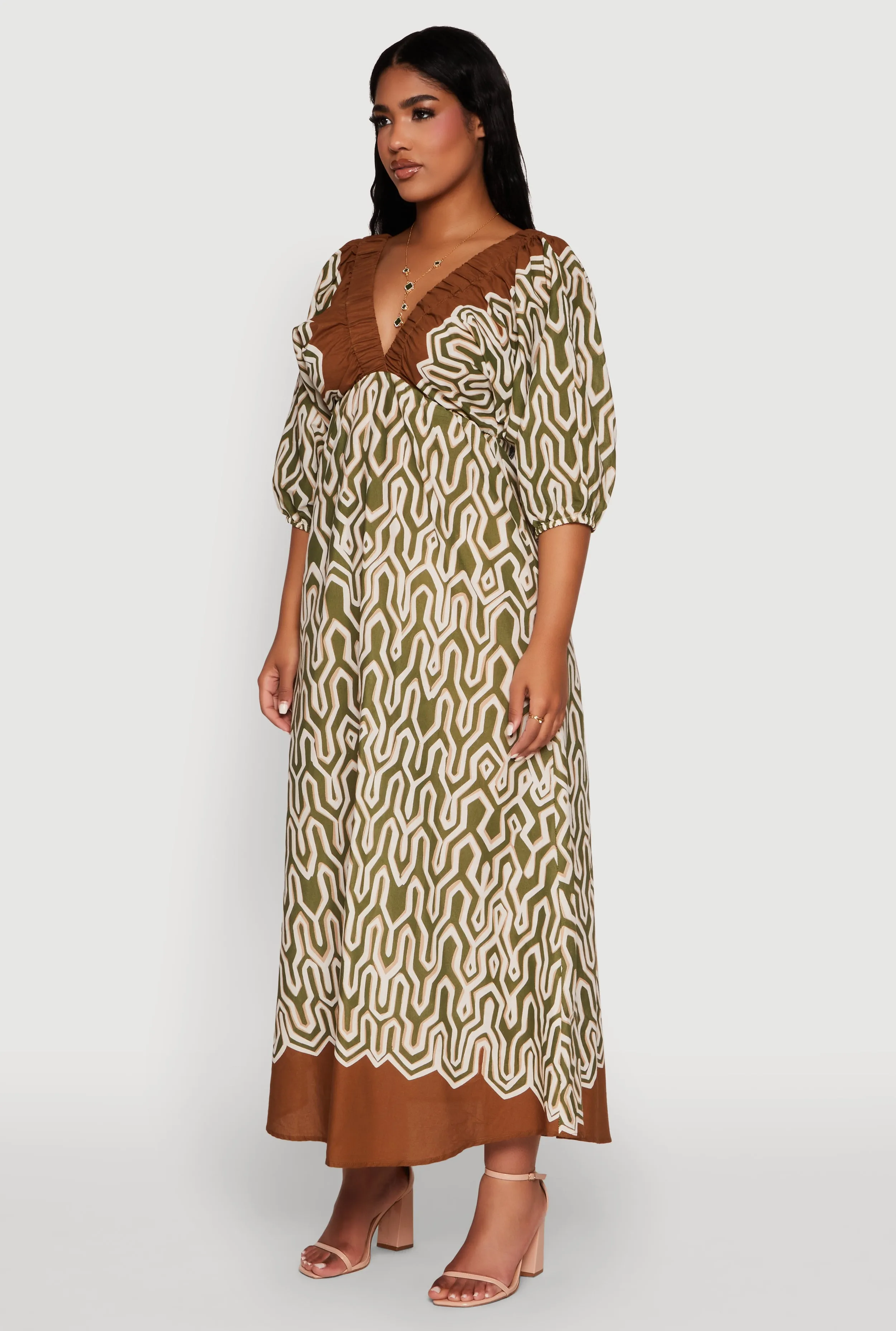 Border Print Boho Maxi Dress sold by Rainbow product image thumbnail 3