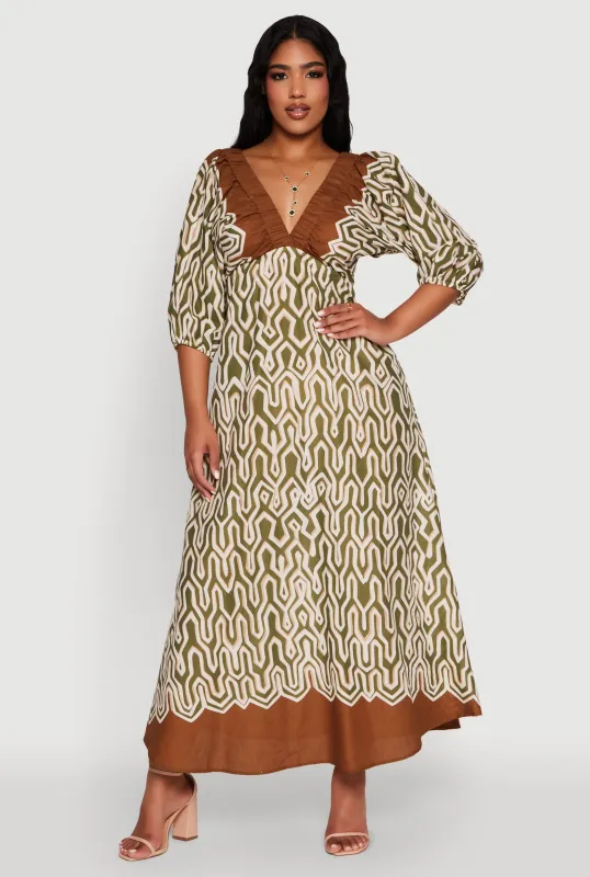 Border Print Boho Maxi Dress sold by Rainbow