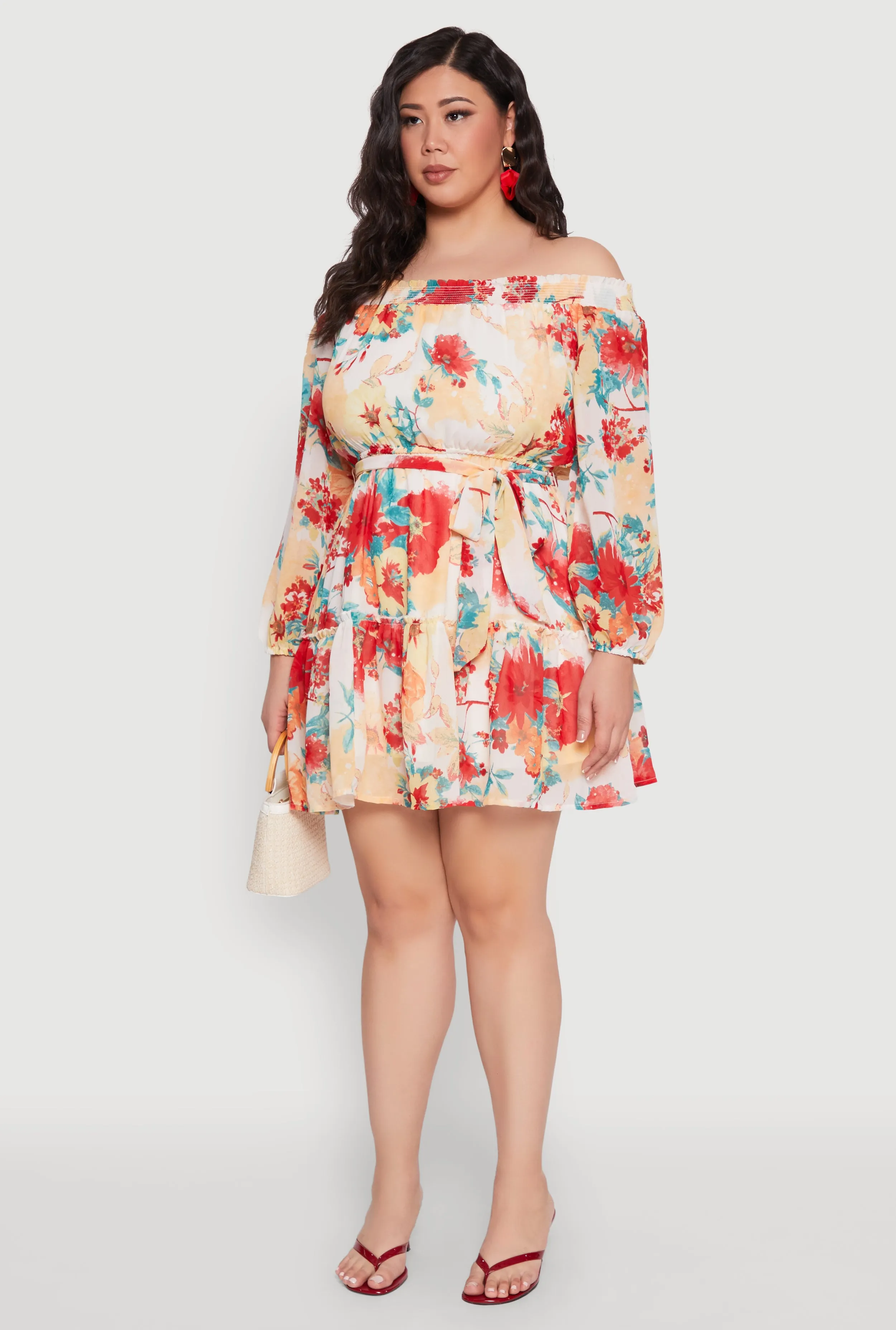 Plus Size Off The Shoulder Tiered Dress sold by Rainbow product image thumbnail 3