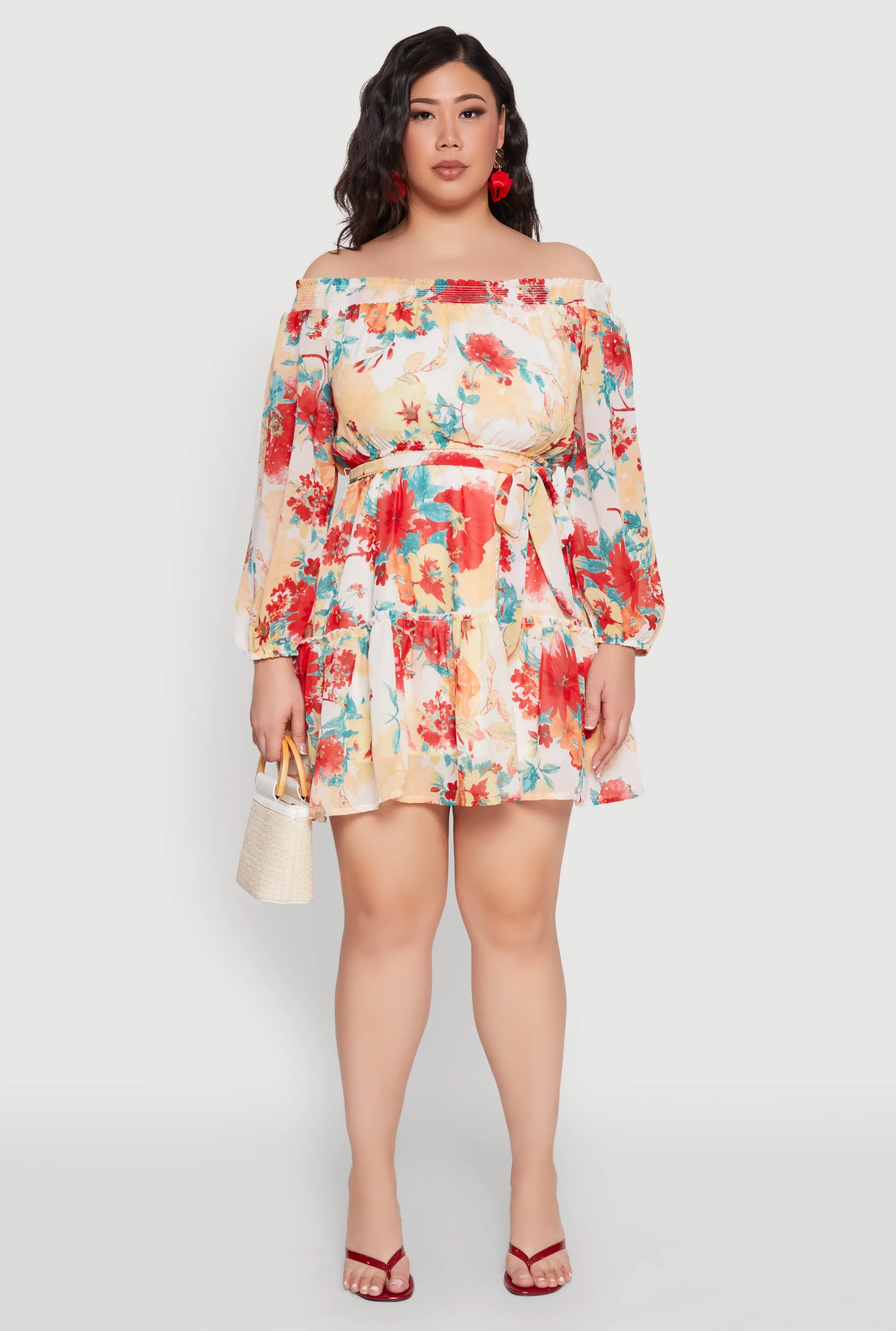Plus Size Off The Shoulder Tiered Dress sold by Rainbow product image thumbnail 2