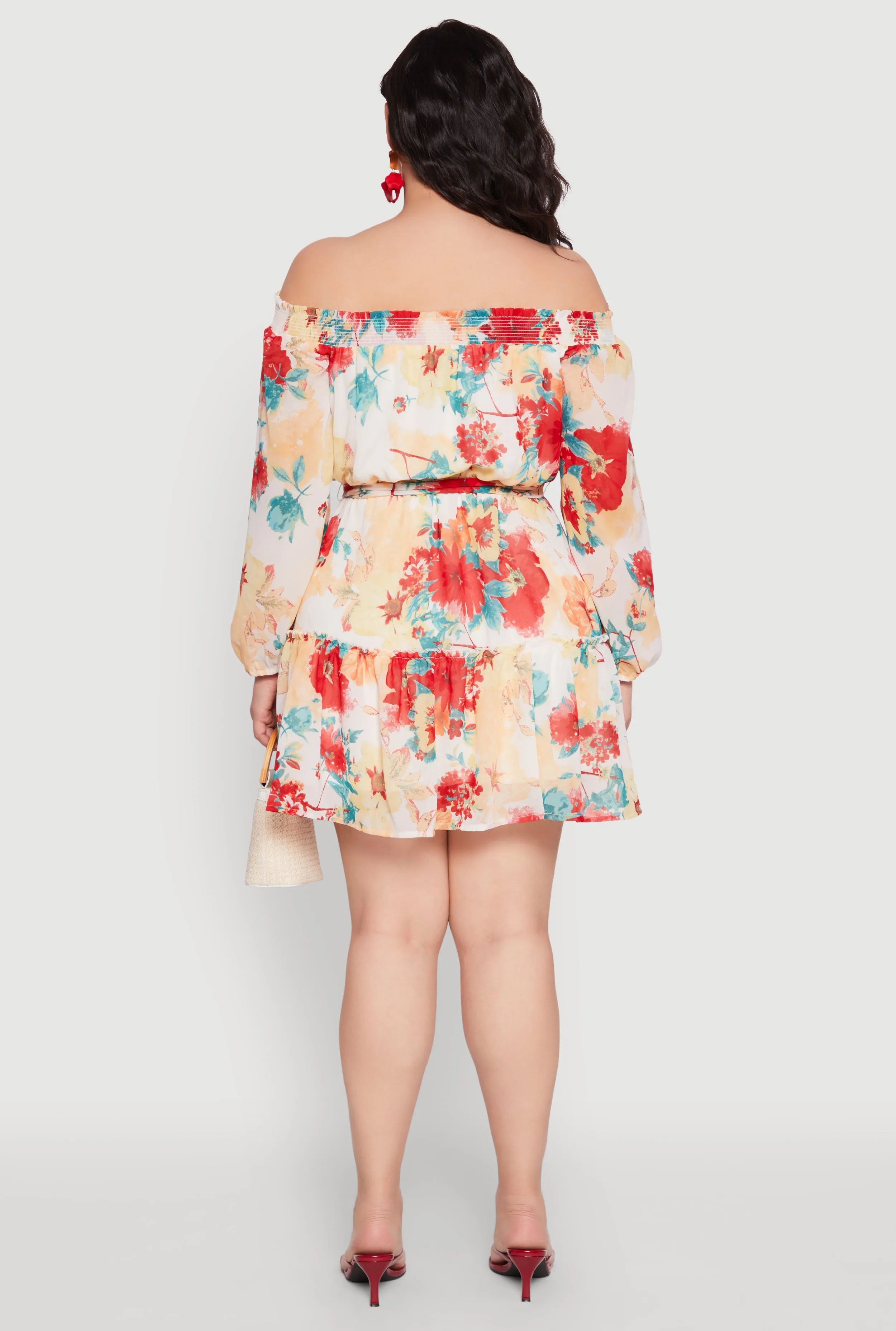 Plus Size Off The Shoulder Tiered Dress sold by Rainbow product image thumbnail 5