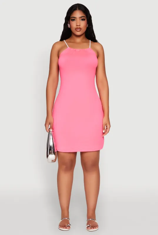 Almost Famous Rope Halter Dress sold by Rainbow