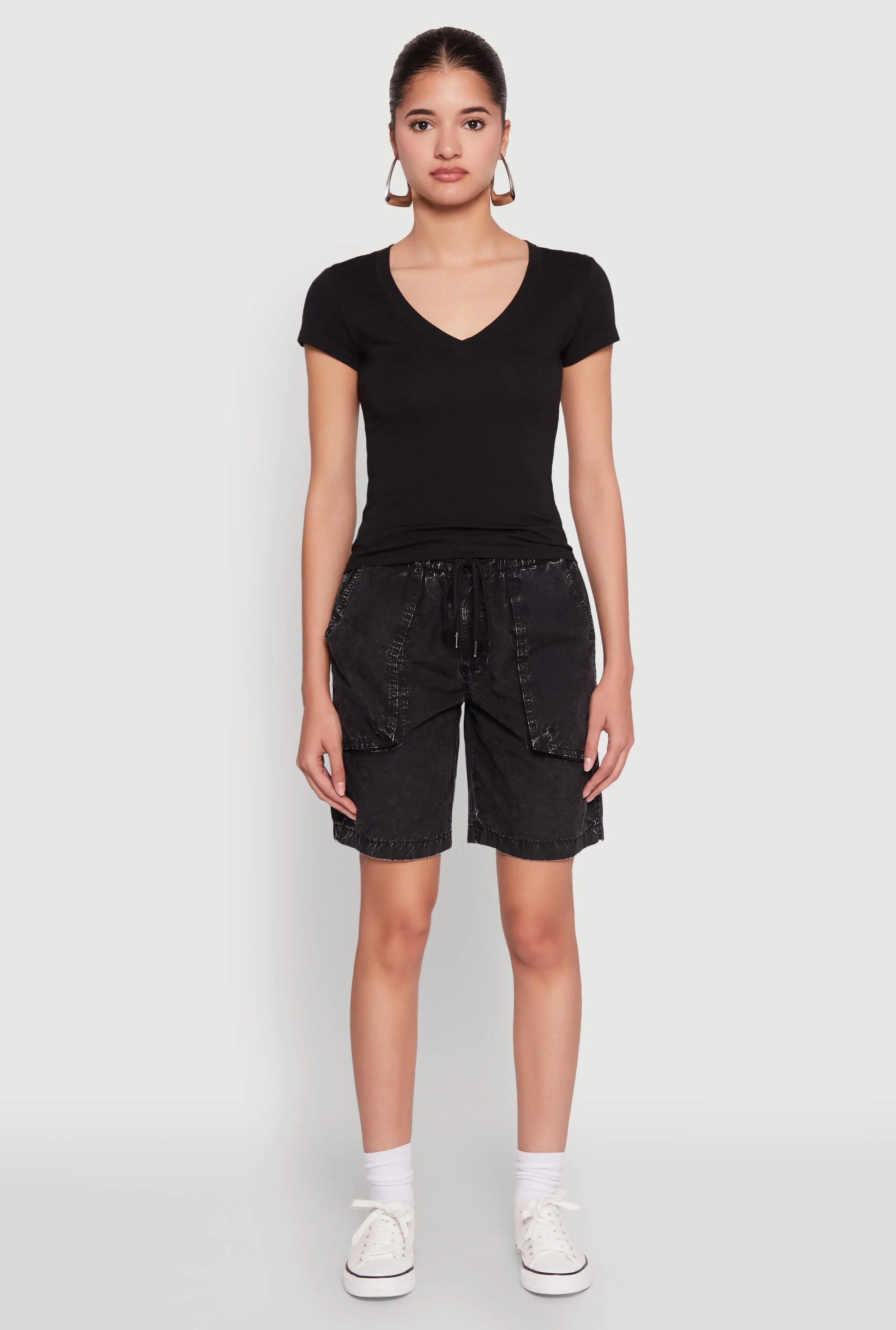 V Neck Short Sleeve Basic Tee sold by Rainbow product image thumbnail 3