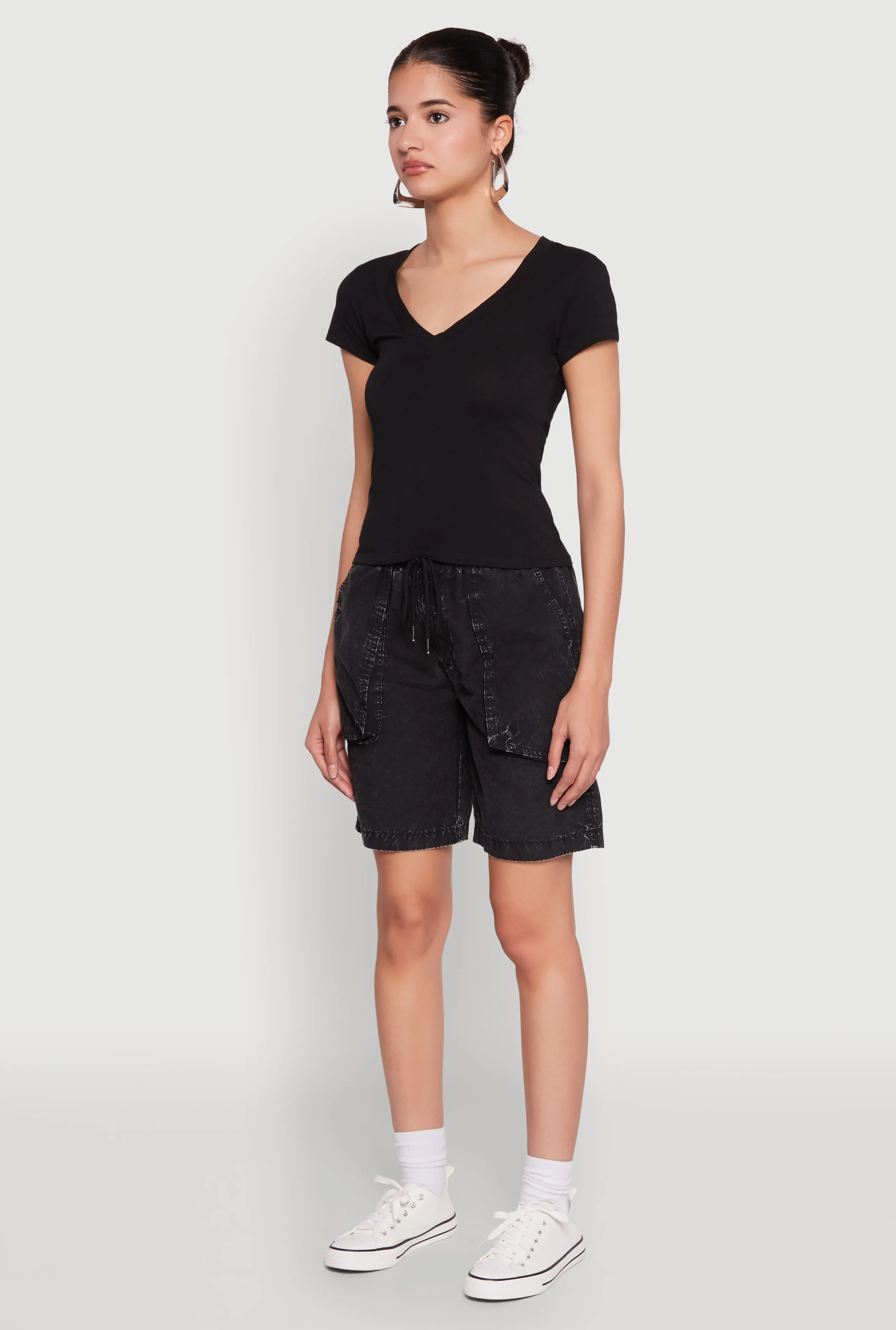 V Neck Short Sleeve Basic Tee sold by Rainbow product image thumbnail 5