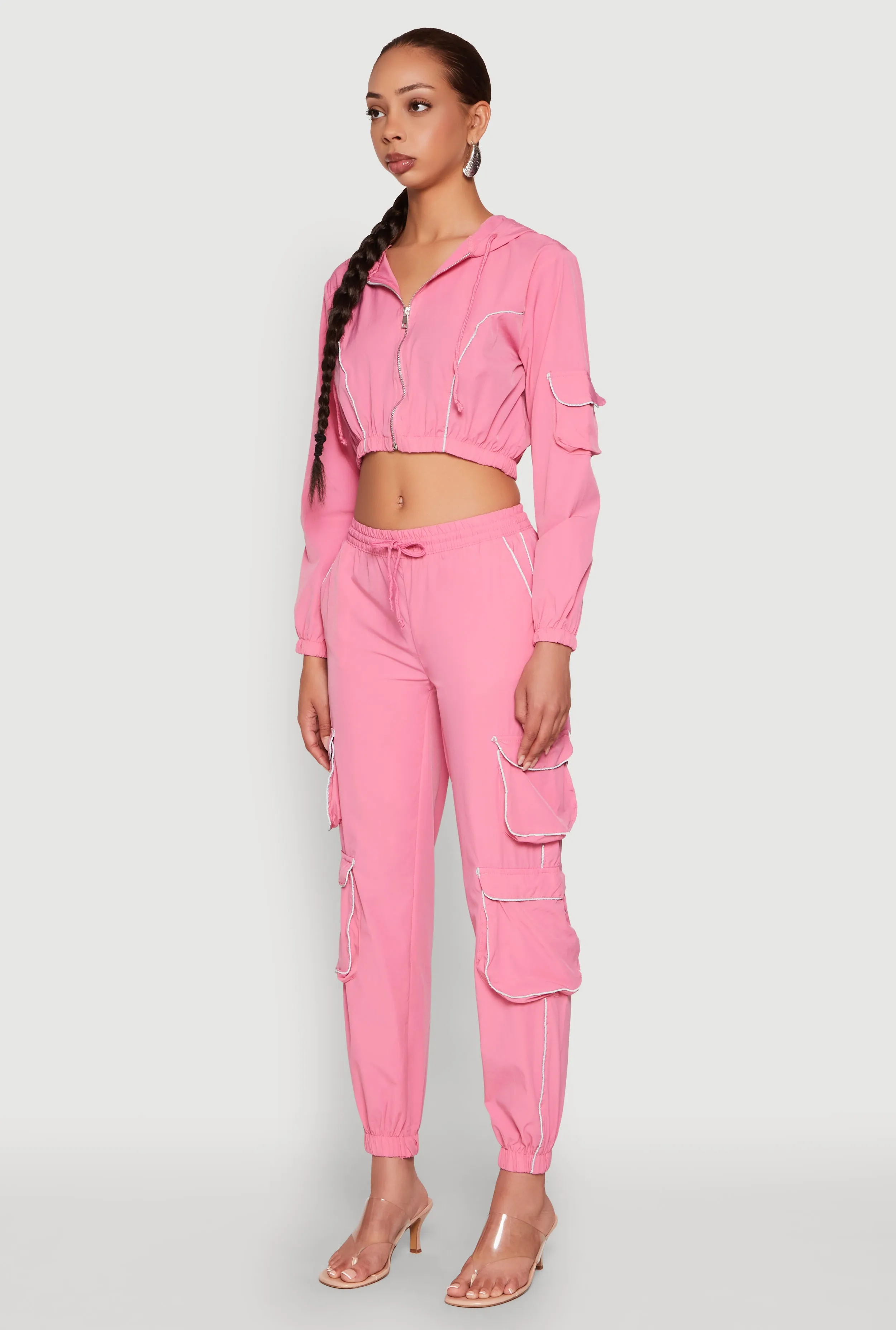 Reflective Trim Cropped Windbreaker sold by Rainbow product image thumbnail 5