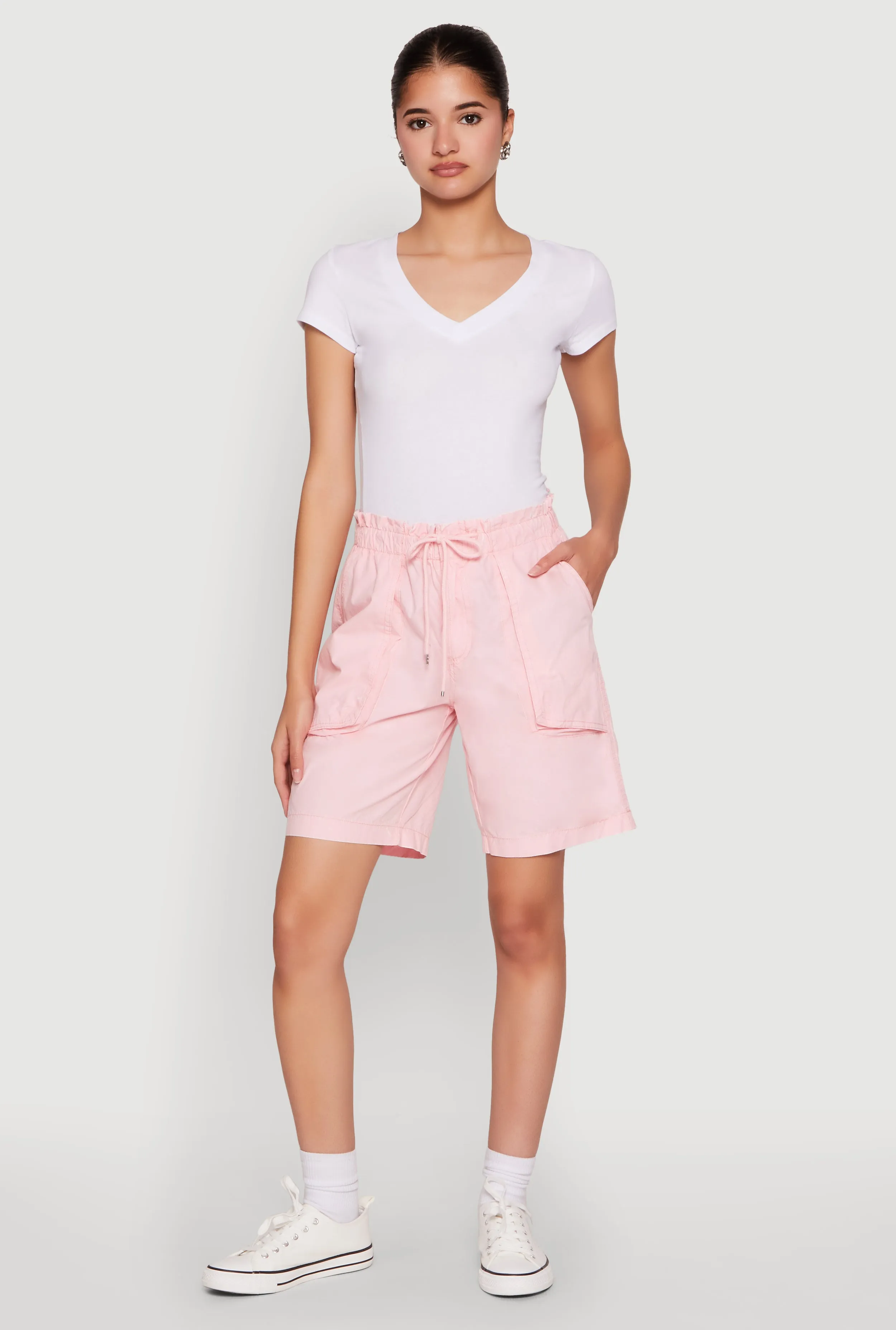 Poplin Drawstring Bermuda Shorts sold by Rainbow