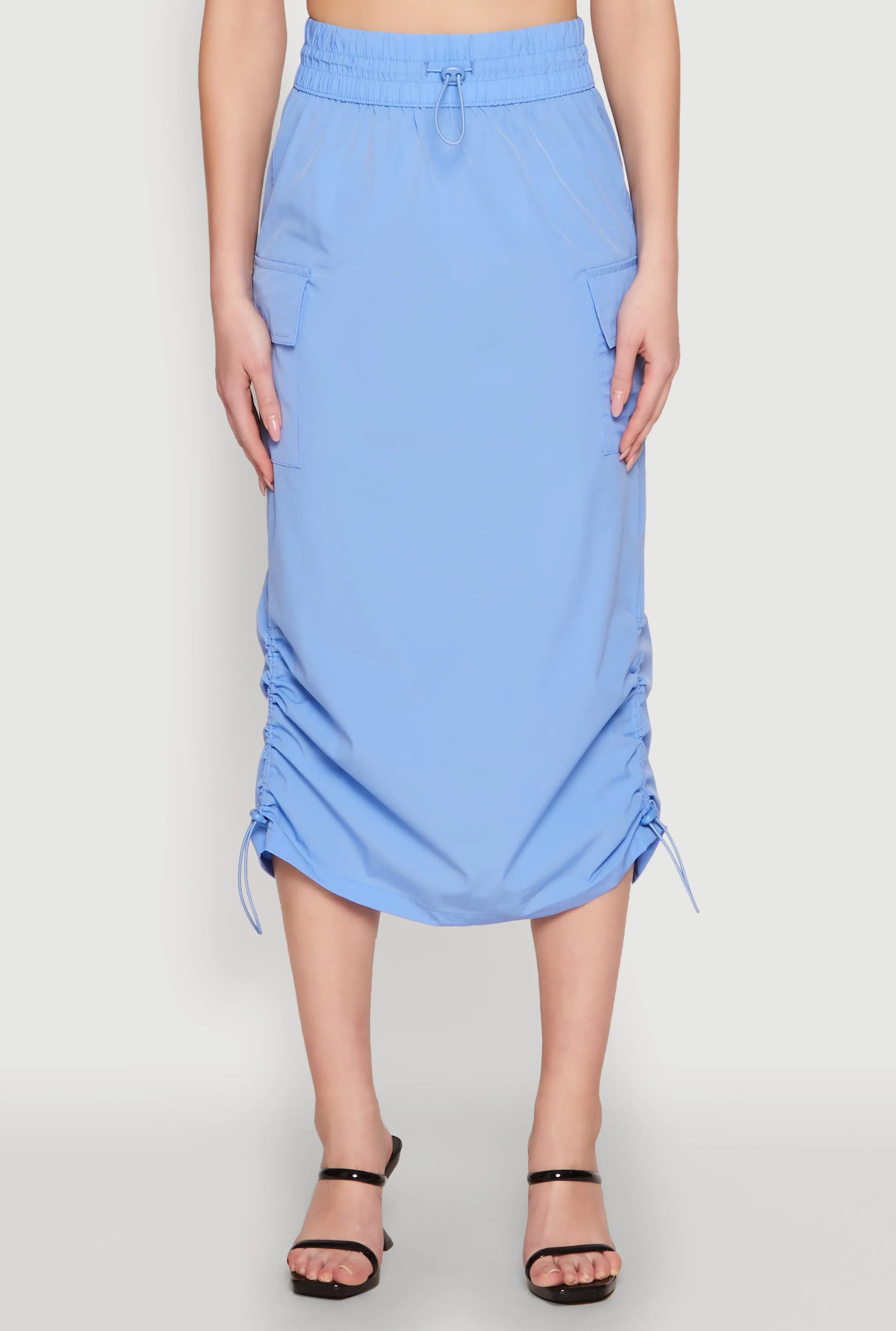 Toggle Drawstring Hem Midi Cargo Skirt sold by Rainbow product image thumbnail 3