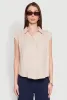 Ruched Sleeve Button Front Shirt sold by Rainbow