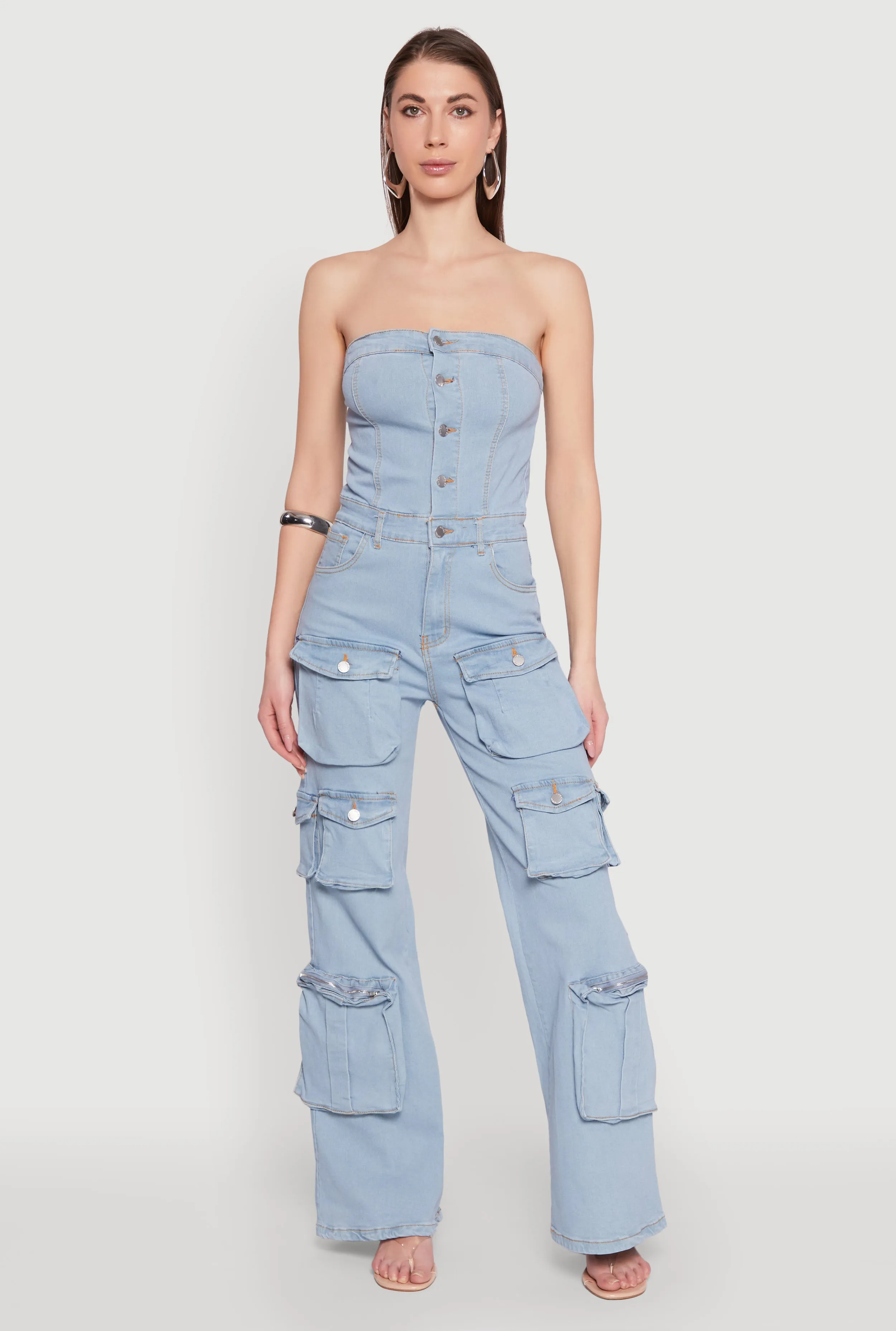 Daisy Wide Leg Cargo Pocket Jumpsuit sold by Rainbow