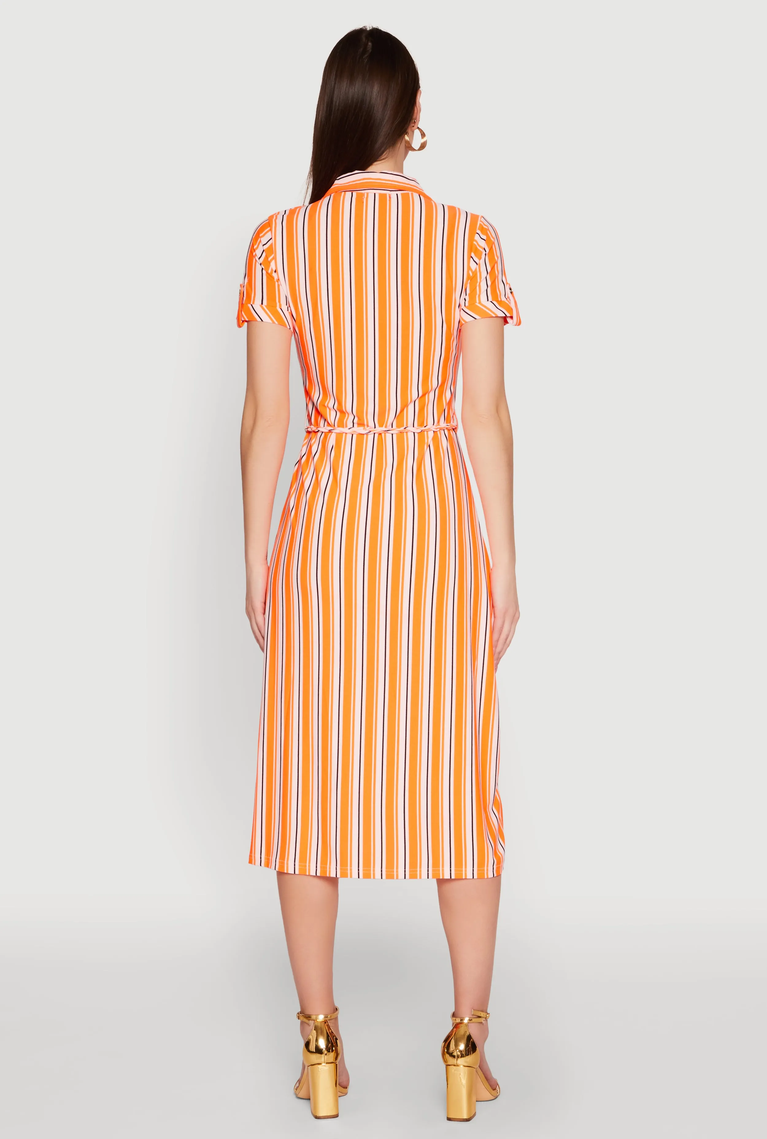 Striped Short Sleeve Shirt Dress sold by Rainbow product image thumbnail 5