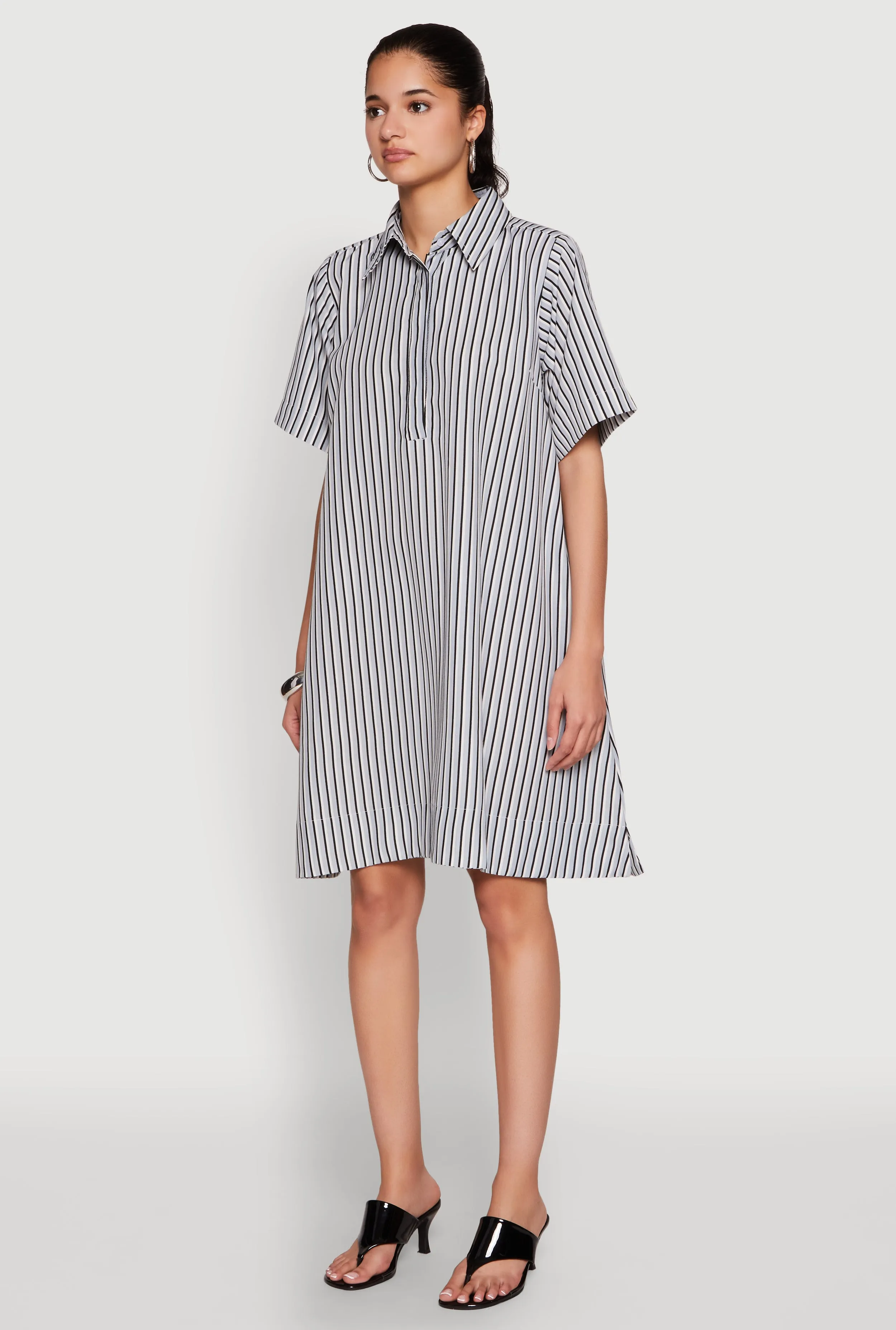 Striped Henley Shirt Dress sold by Rainbow product image thumbnail 3