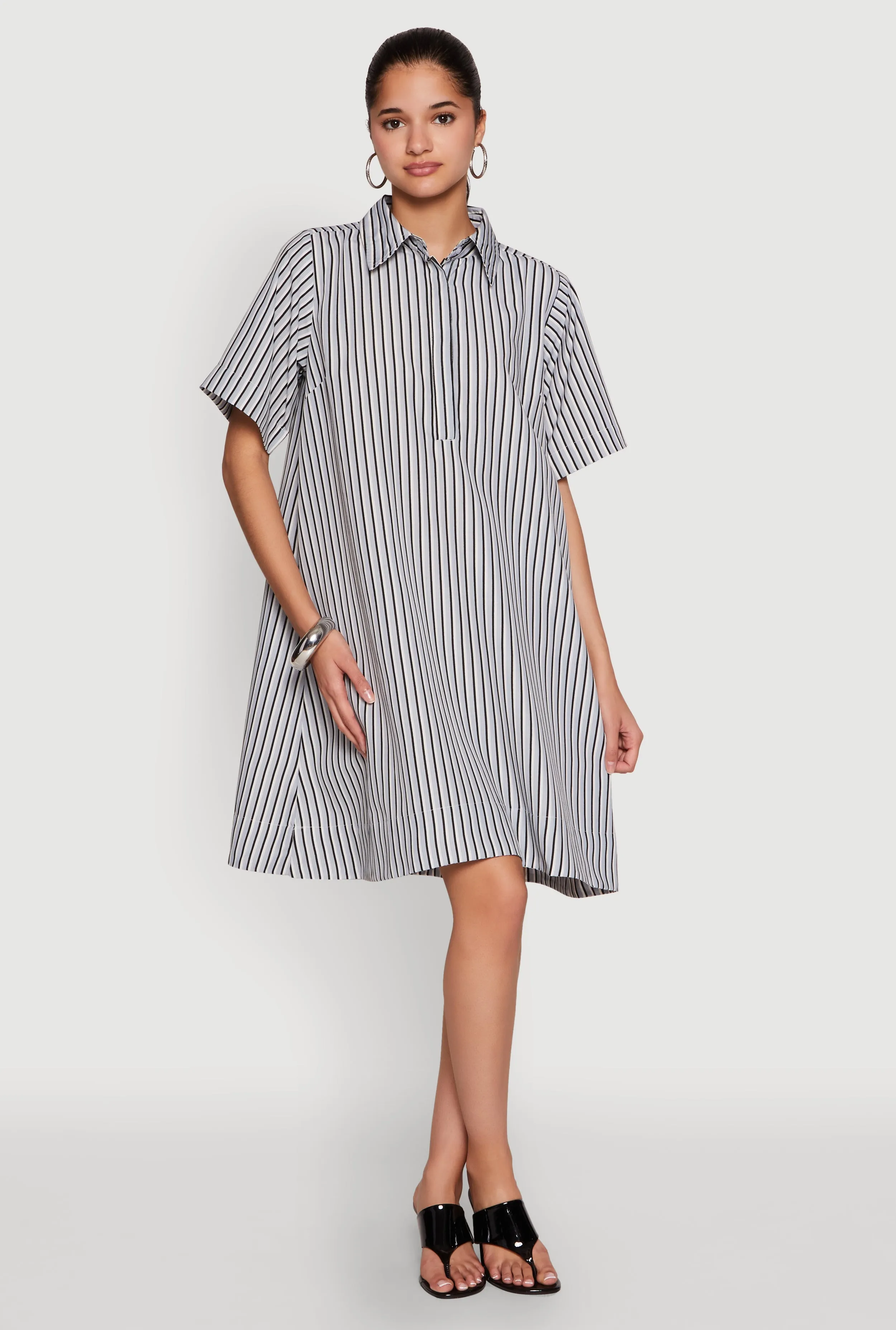 Striped Henley Shirt Dress sold by Rainbow product image thumbnail 2
