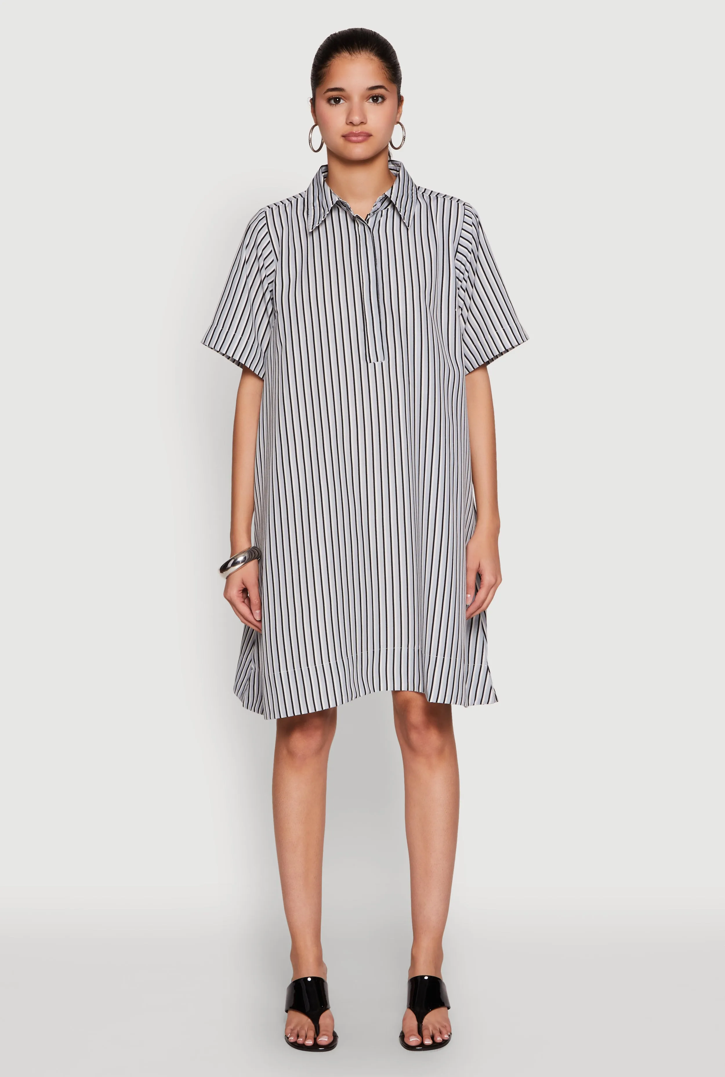 Striped Henley Shirt Dress sold by Rainbow