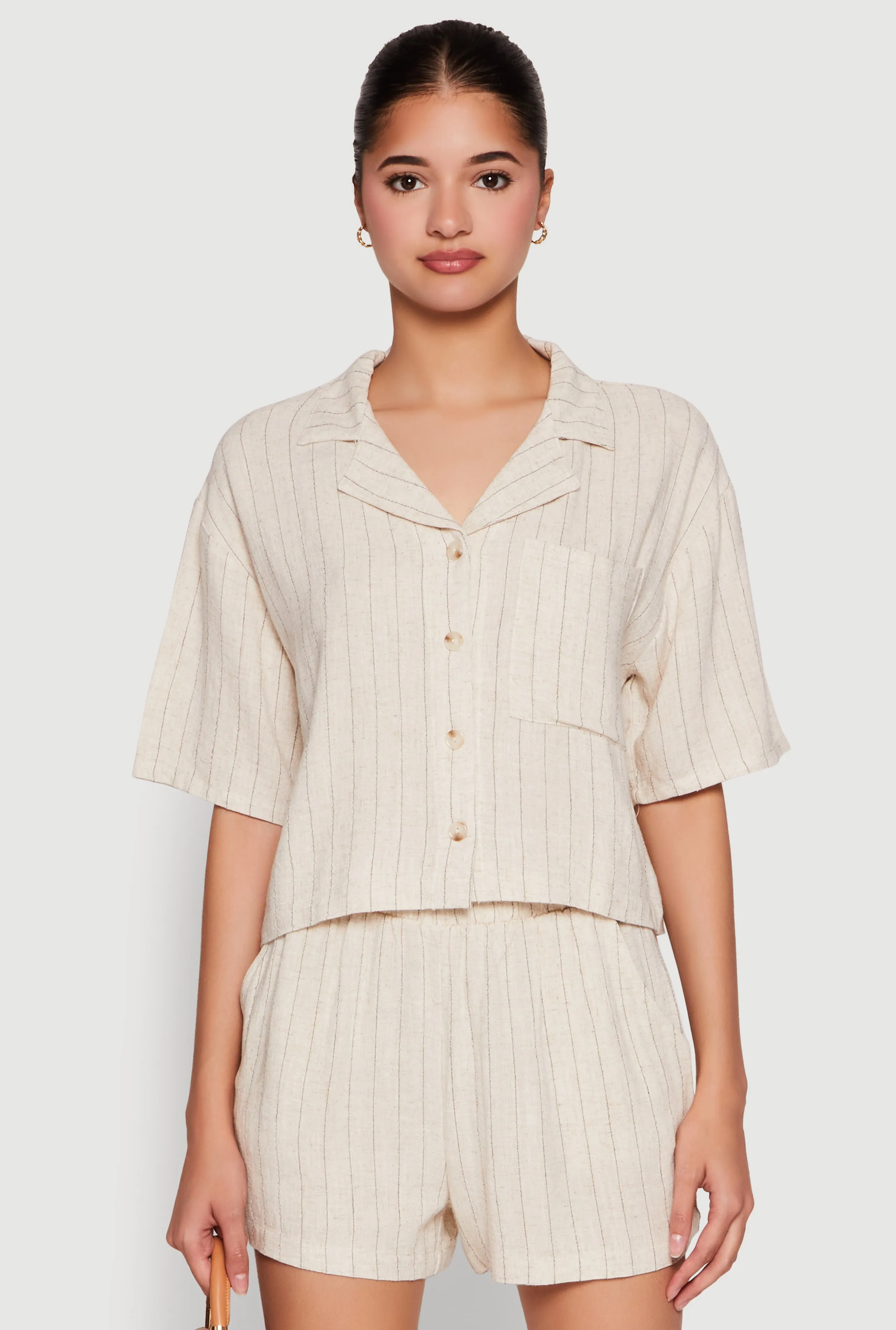 Linen Pinstripe Shirt sold by Rainbow