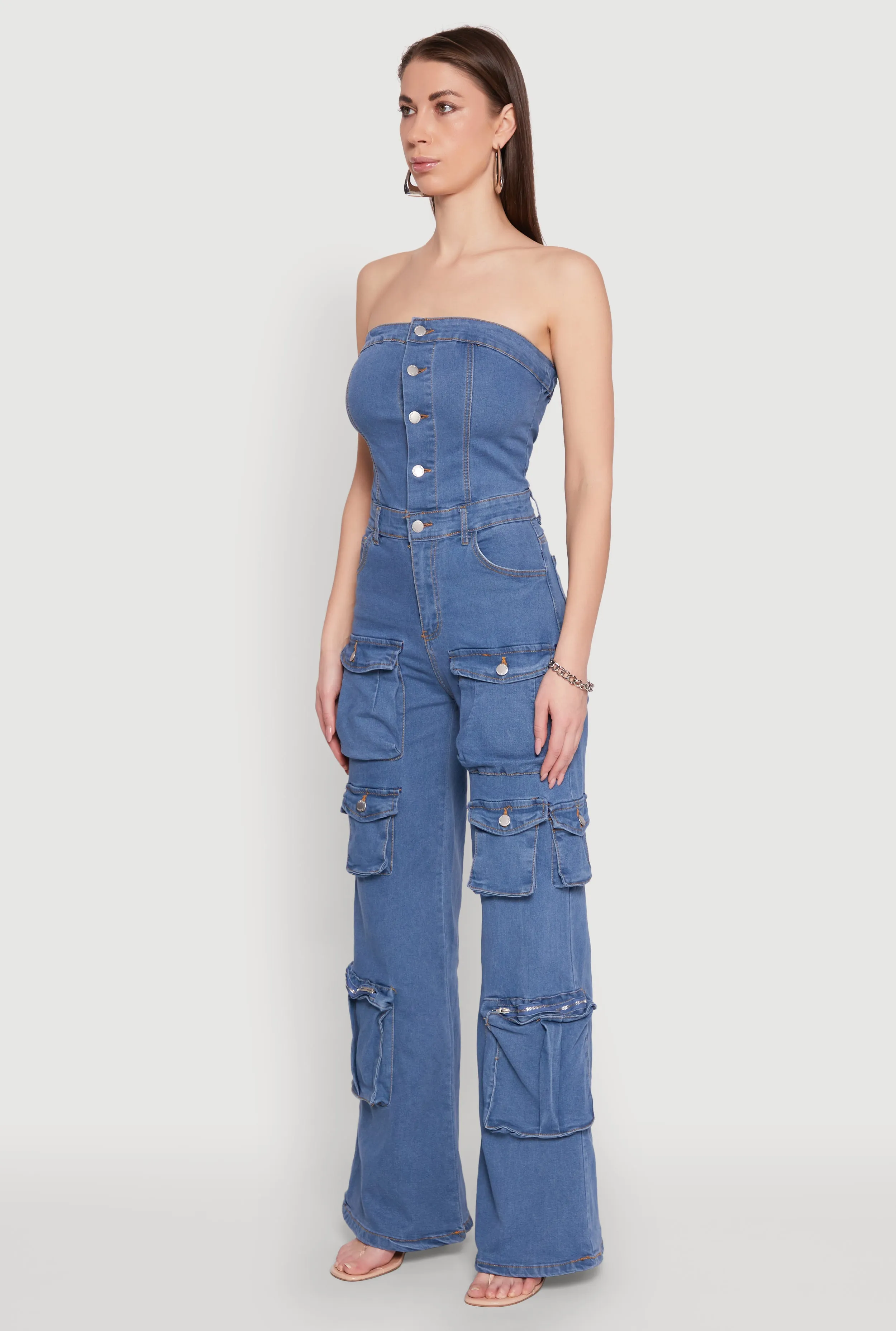 Daisy Wide Leg Cargo Pocket Jumpsuit sold by Rainbow product image thumbnail 3