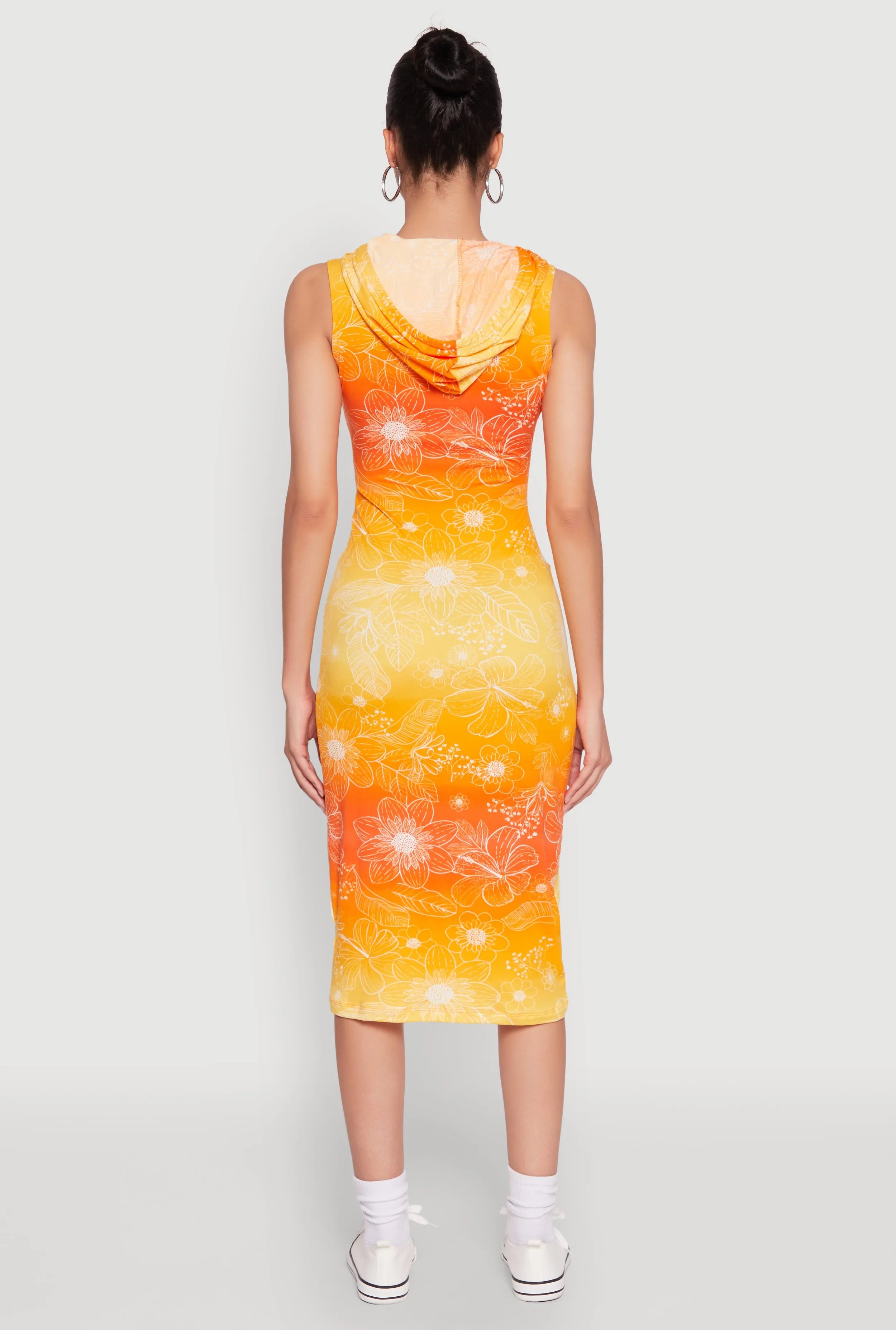 Hooded Ombre Floral Print Tank Dress sold by Rainbow product image thumbnail 5