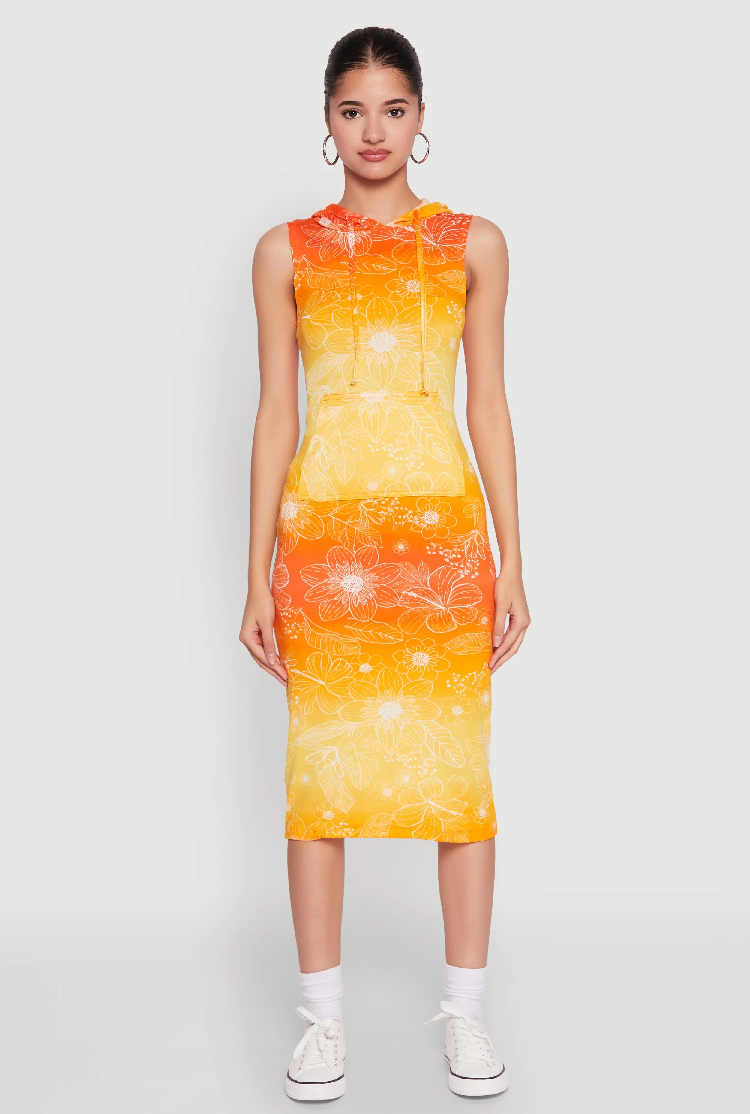 Hooded Ombre Floral Print Tank Dress sold by Rainbow product image thumbnail 2