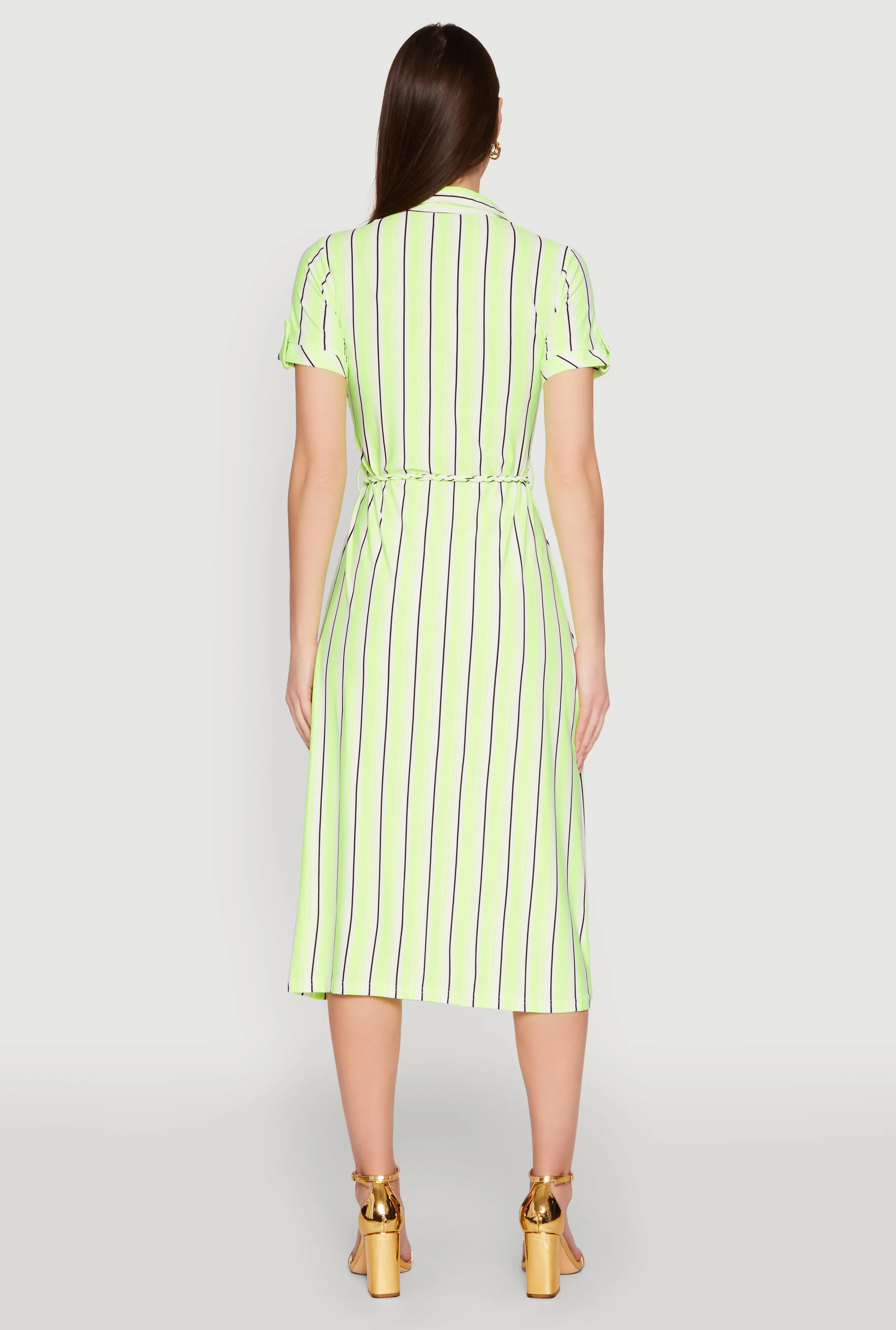 Striped Short Sleeve Shirt Dress sold by Rainbow product image thumbnail 5
