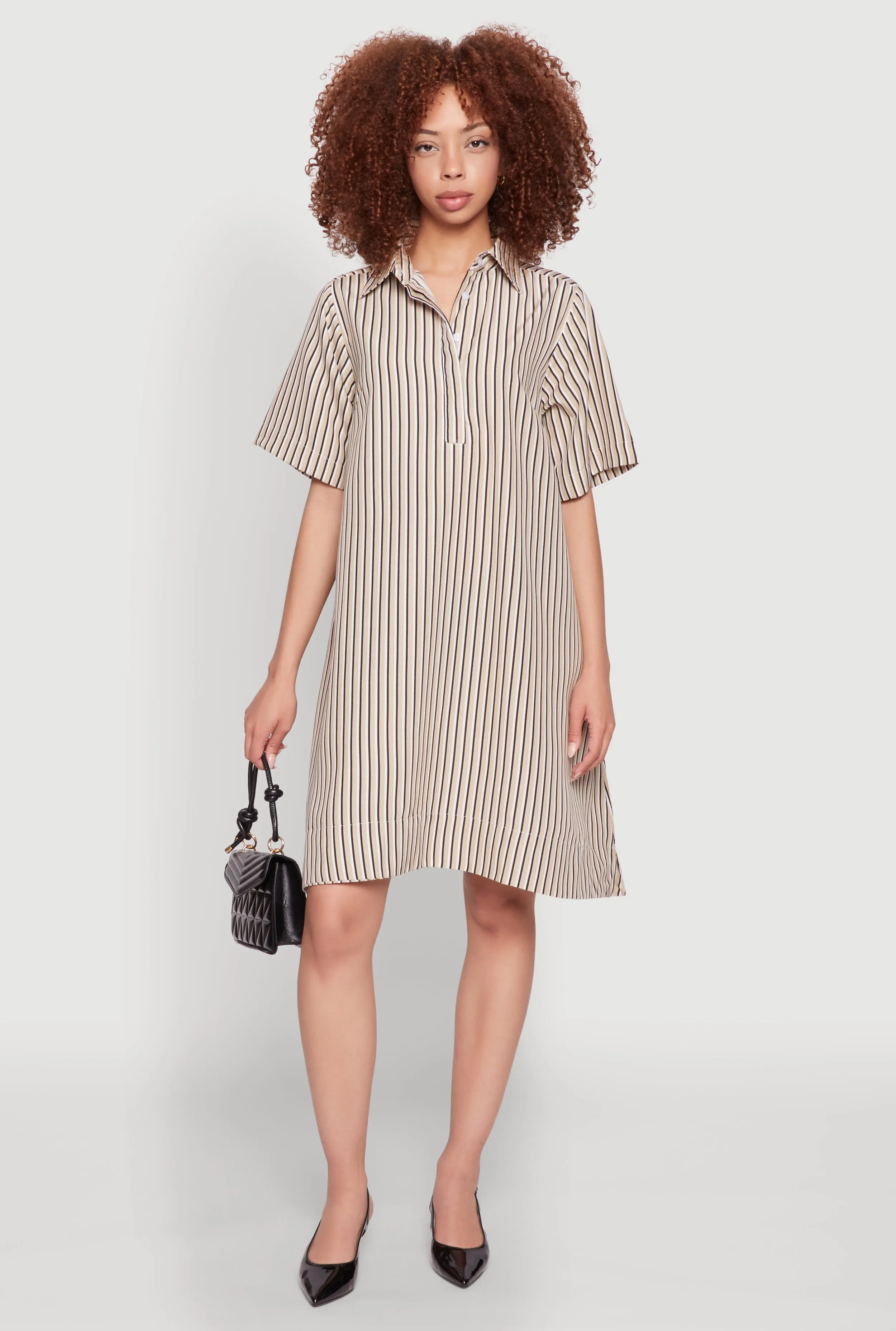 Striped Henley Shirt Dress sold by Rainbow product image thumbnail 2