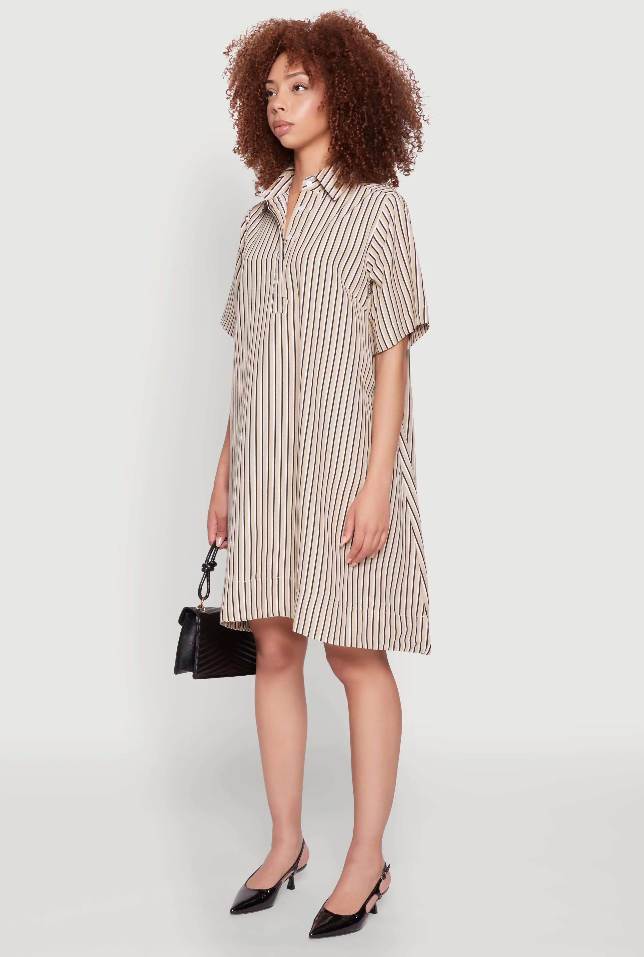 Striped Henley Shirt Dress sold by Rainbow product image thumbnail 3