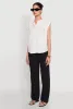 Ruched Sleeve Button Front Shirt sold by Rainbow