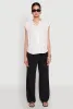 Ruched Sleeve Button Front Shirt sold by Rainbow