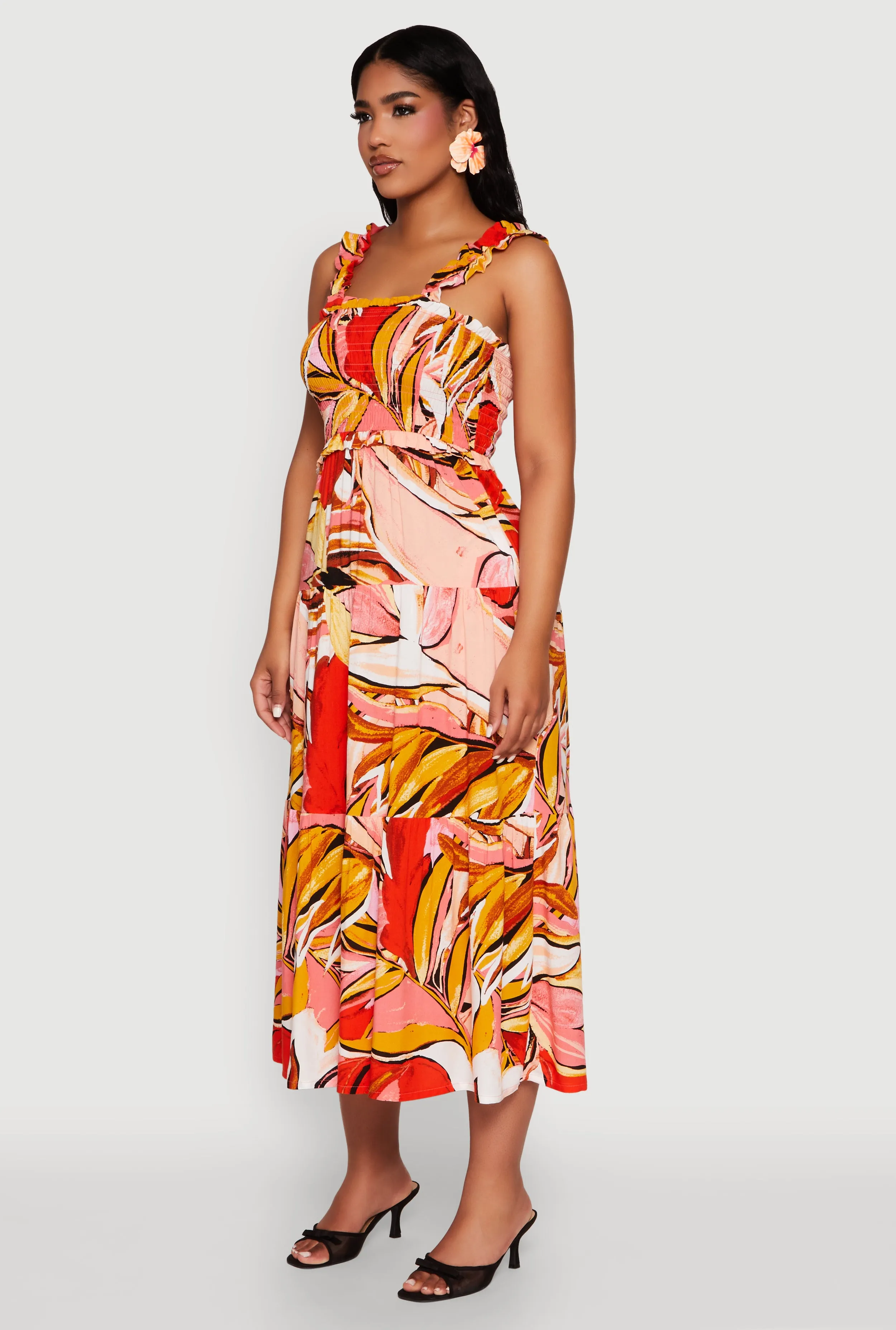 Printed Pattern Smocked Tiered Dress sold by Rainbow product image thumbnail 3