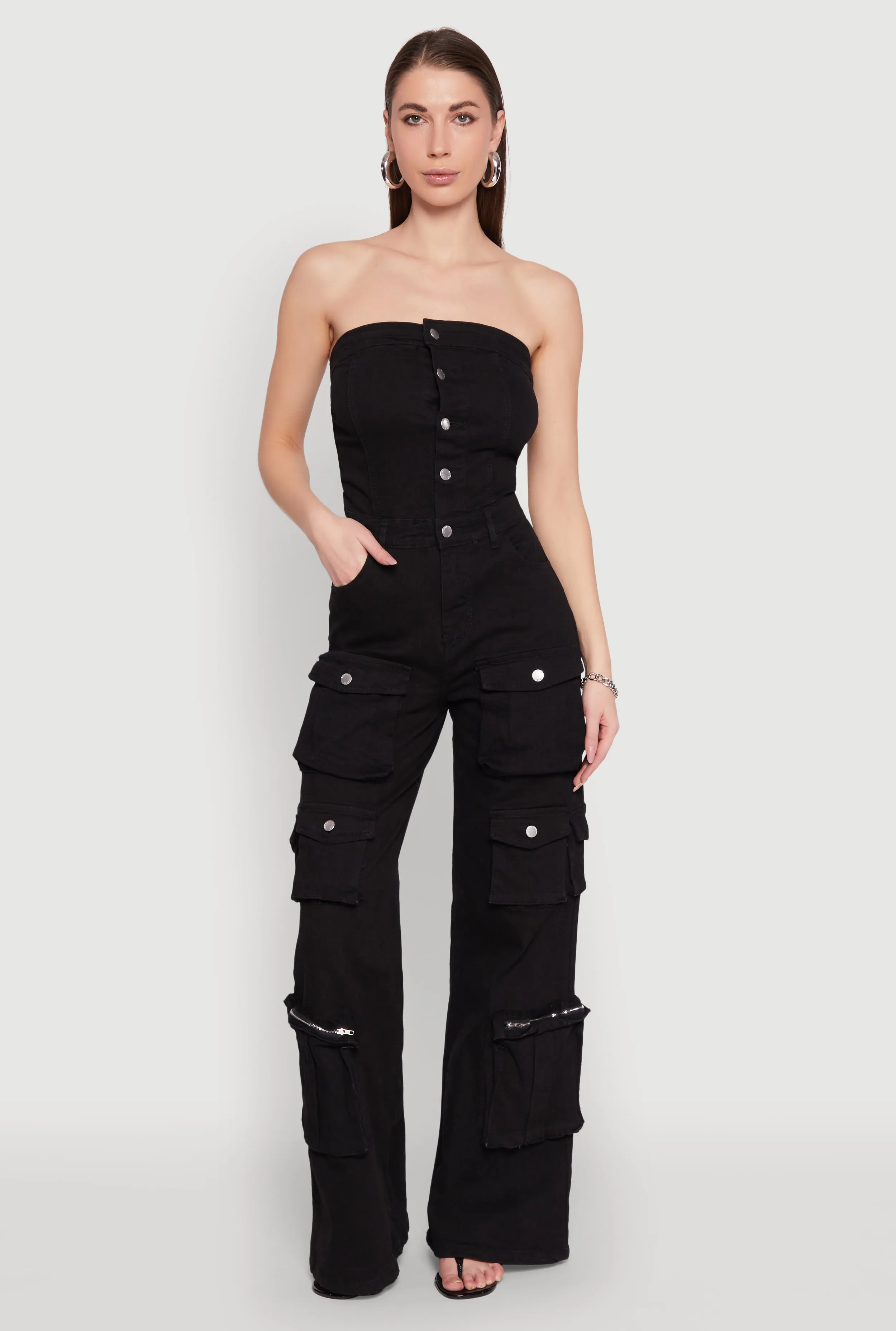 Daisy Wide Leg Cargo Pocket Jumpsuit sold by Rainbow