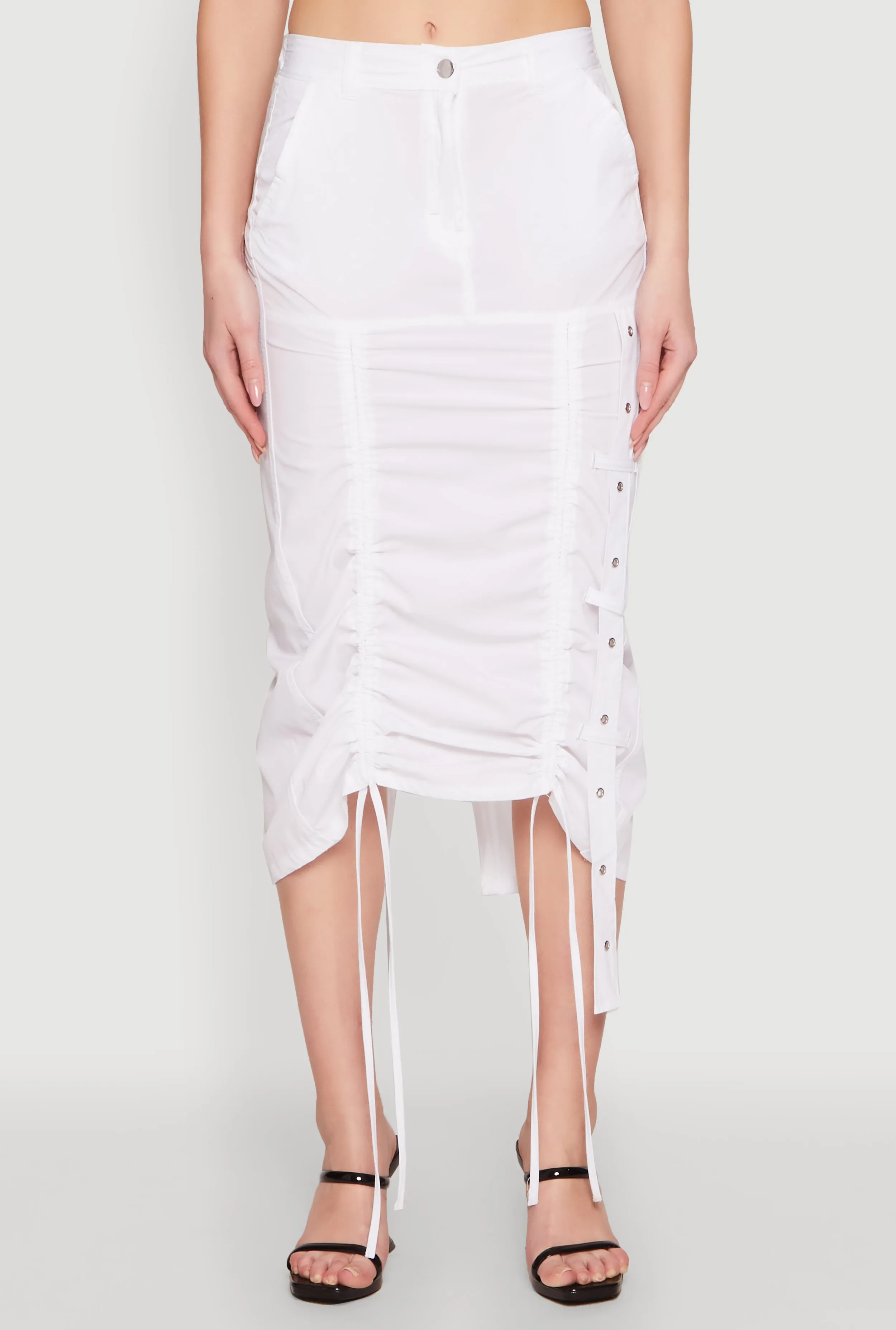 High Waisted Grommet Detail Drawstring Skirt sold by Rainbow product image thumbnail 3