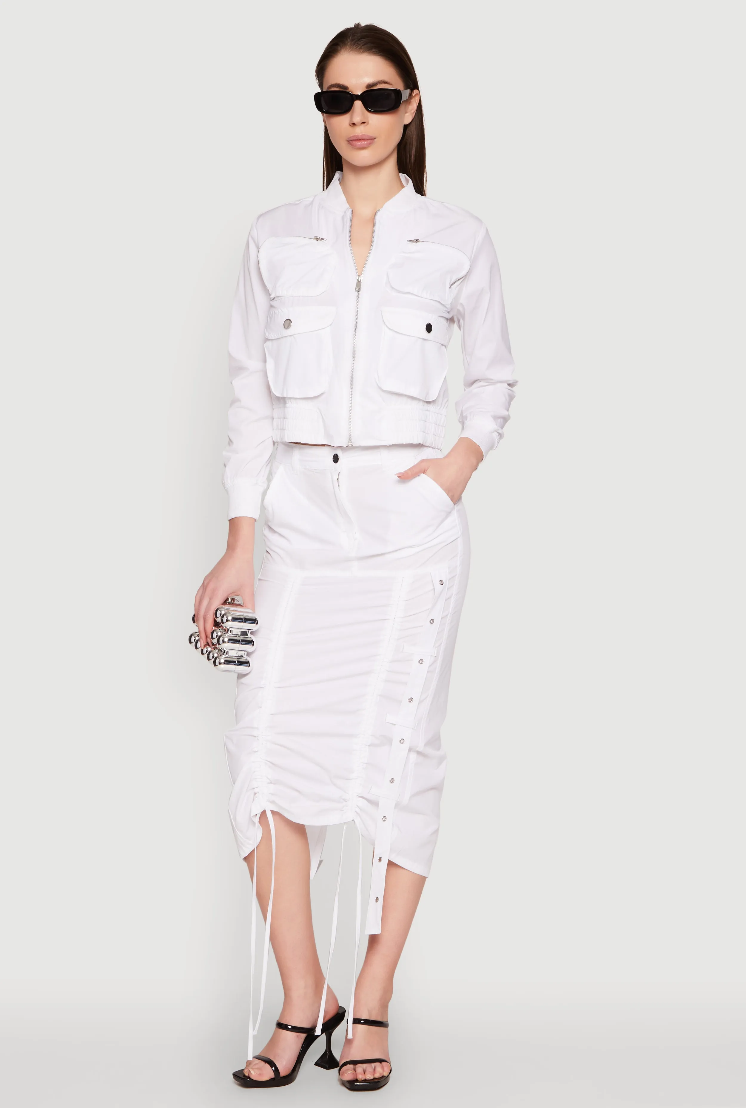 High Waisted Grommet Detail Drawstring Skirt sold by Rainbow product image thumbnail 2