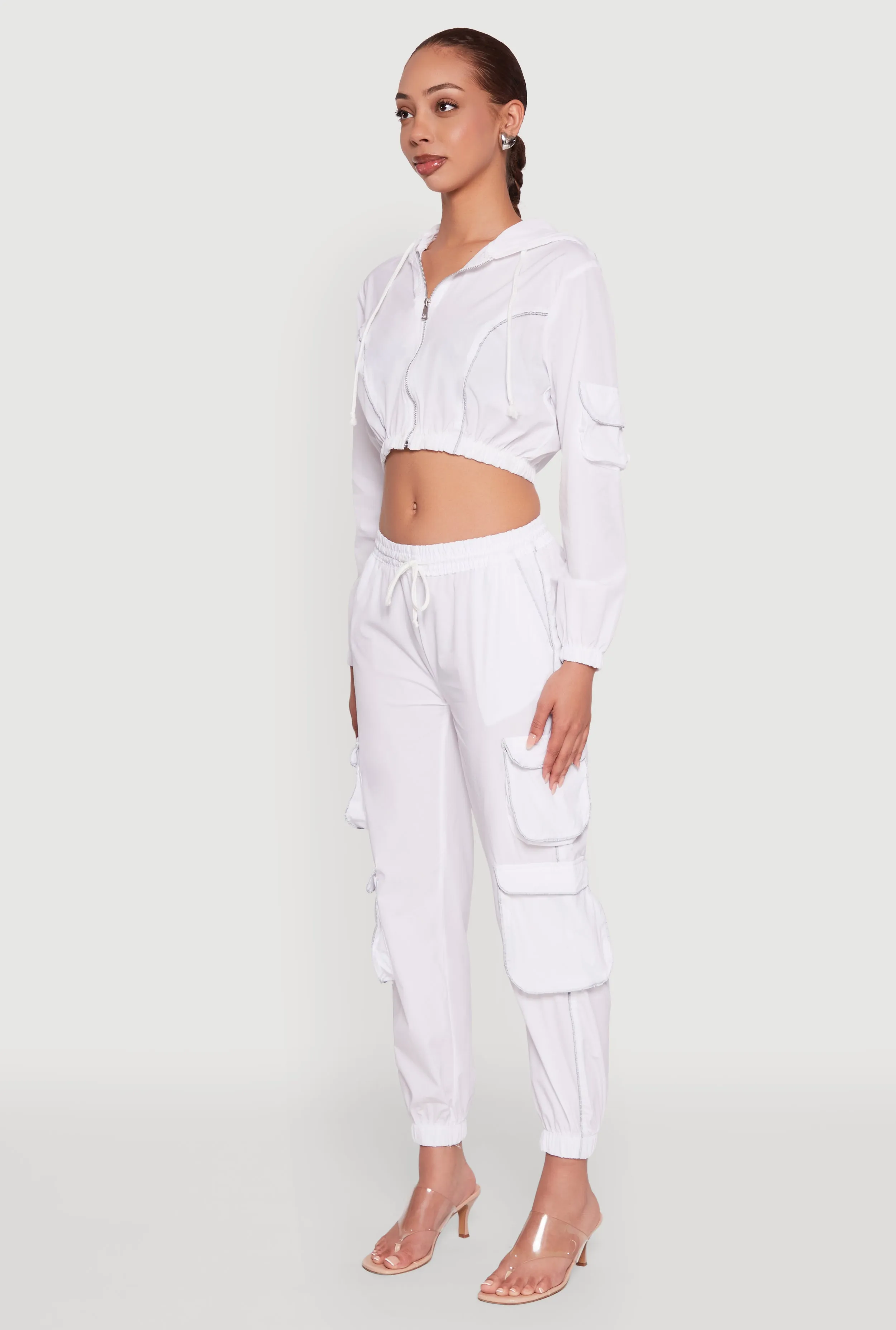 Reflective Trim Cropped Windbreaker sold by Rainbow product image thumbnail 5