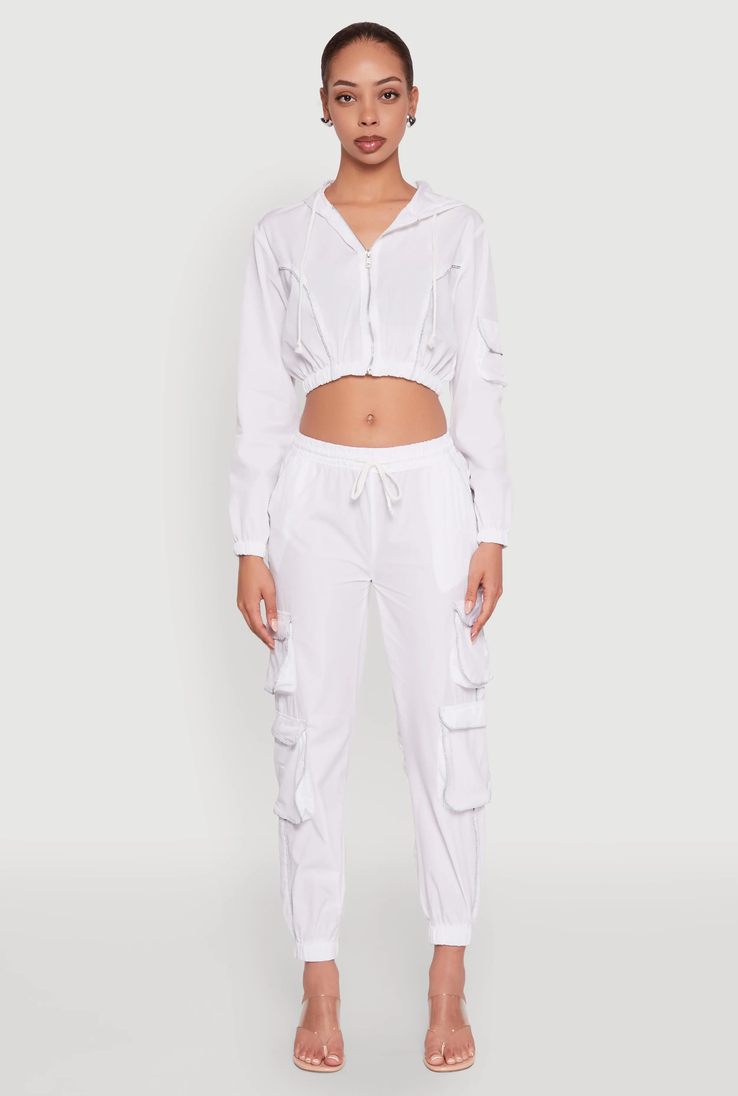 Reflective Trim Cropped Windbreaker sold by Rainbow product image thumbnail 3