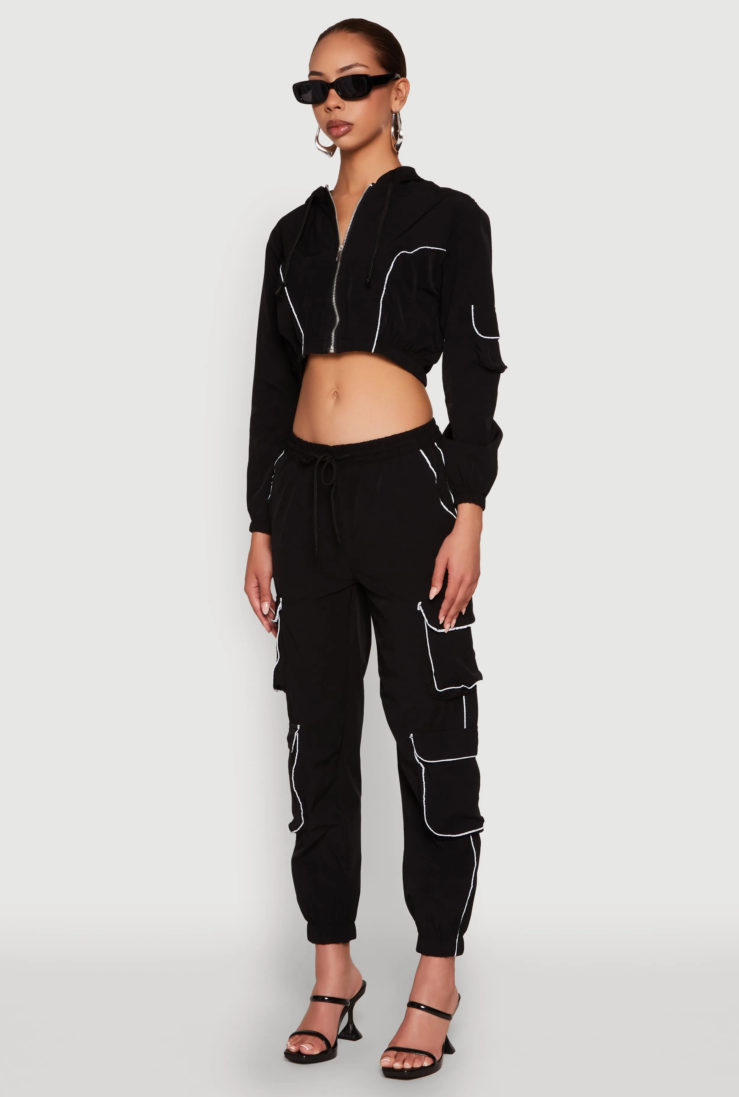 Reflective Trim Cropped Windbreaker sold by Rainbow product image thumbnail 5