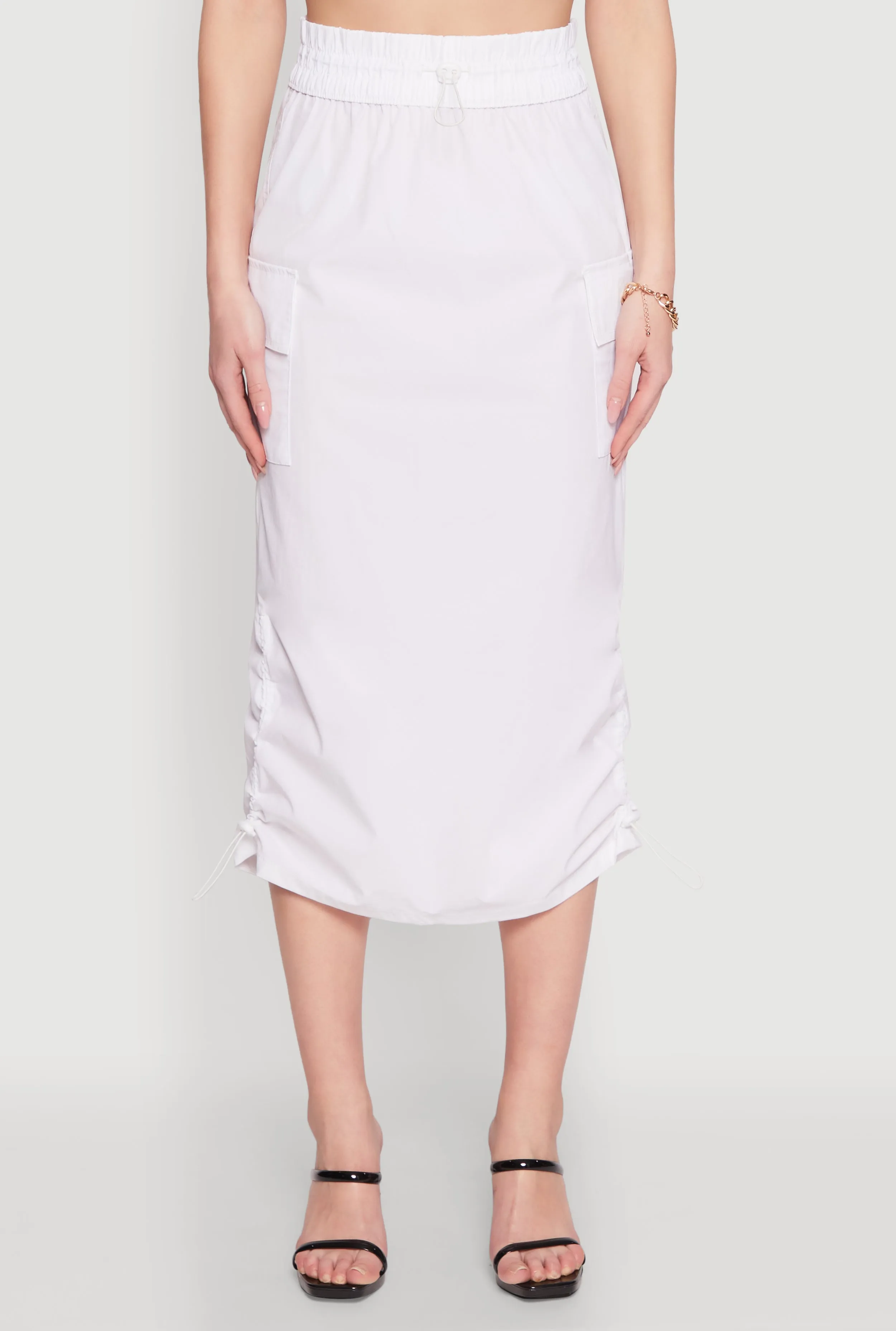 Toggle Drawstring Hem Midi Cargo Skirt sold by Rainbow product image thumbnail 3