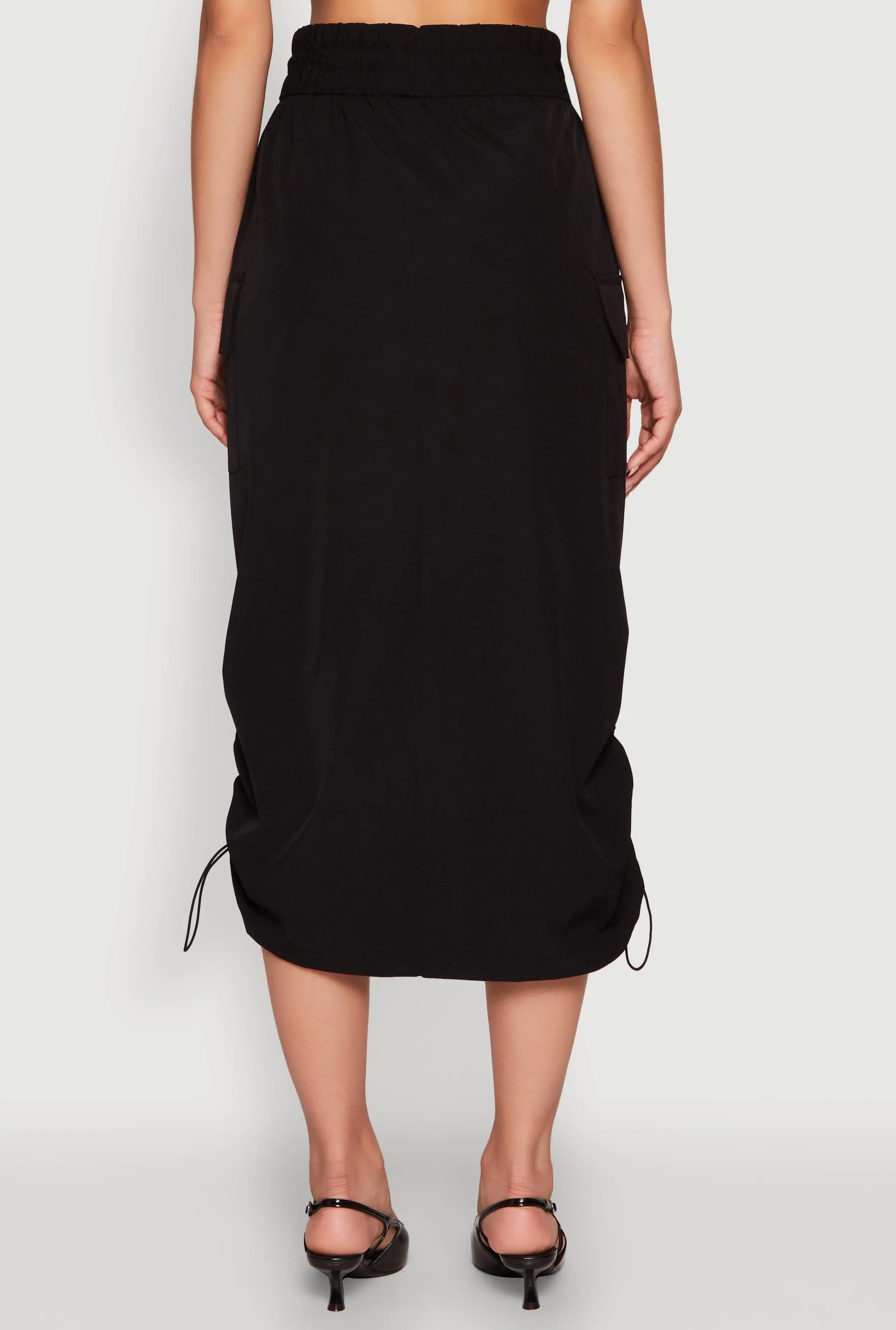 Toggle Drawstring Hem Midi Cargo Skirt sold by Rainbow product image thumbnail 5