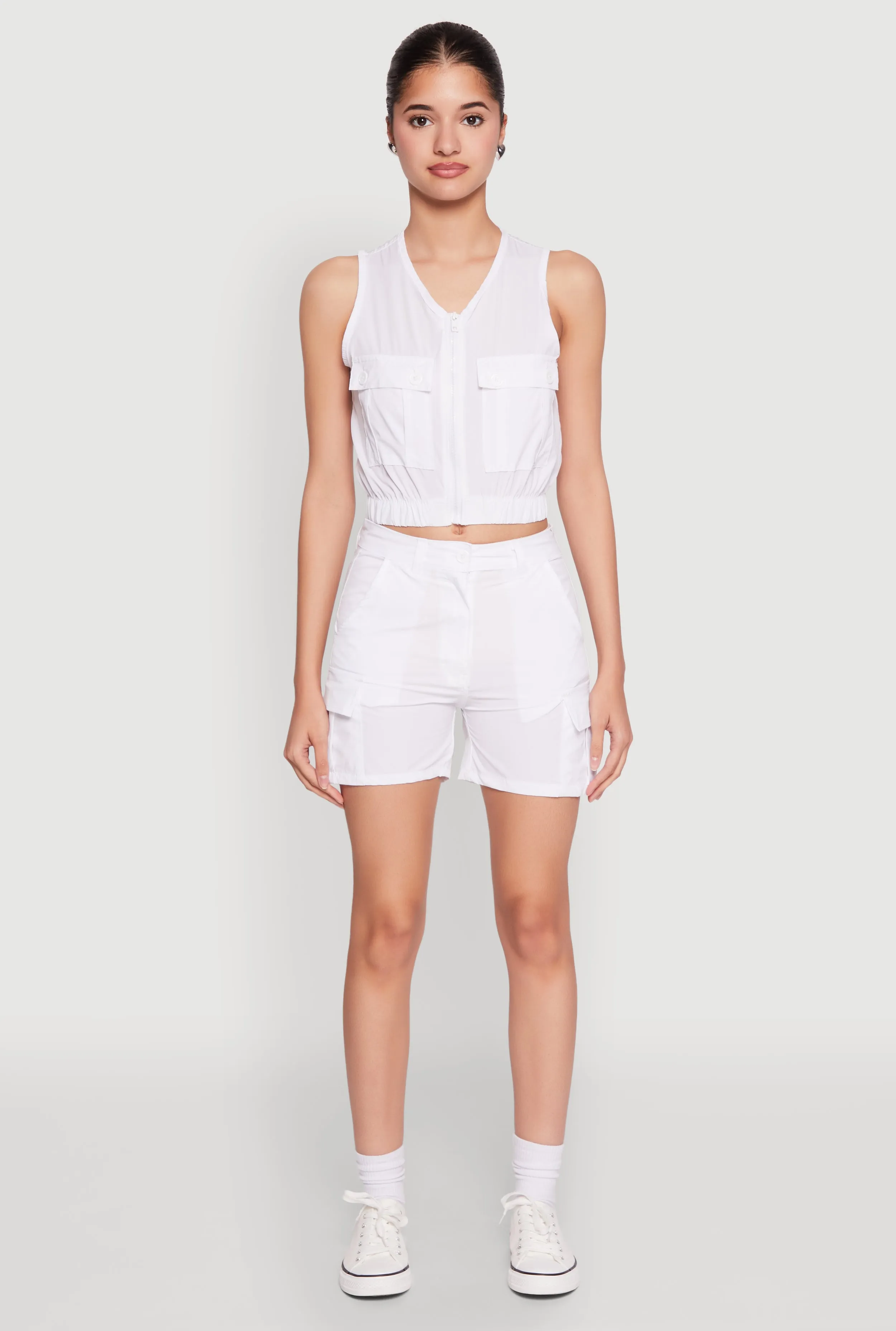 Sleeveless Cargo Pocket Crop Top sold by Rainbow product image thumbnail 3