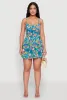 Tropical Floral Print Bustier Skater Dress sold by Rainbow