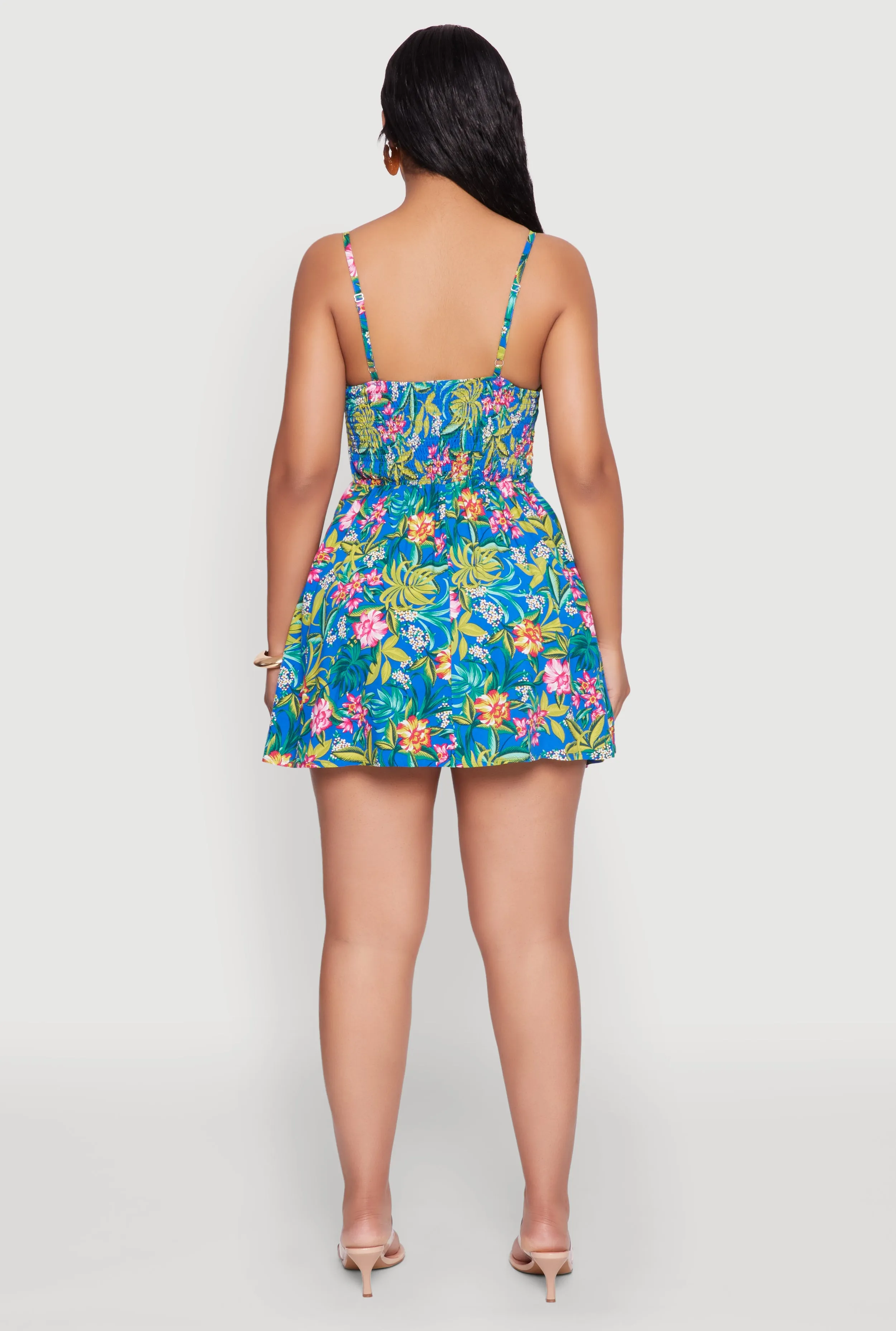 Tropical Floral Print Bustier Skater Dress sold by Rainbow product image thumbnail 5