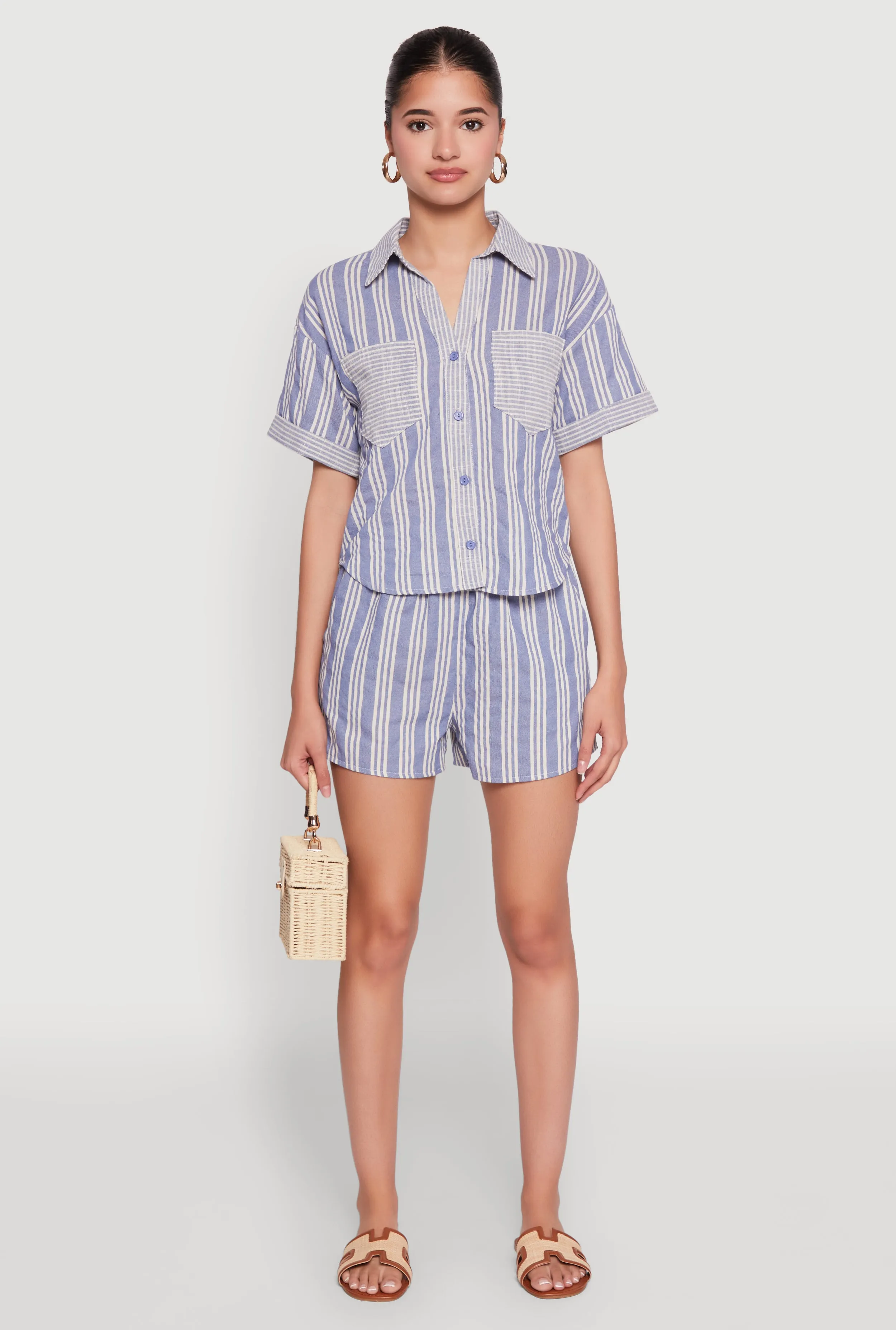 High Waisted Striped Shorts sold by Rainbow product image thumbnail 2