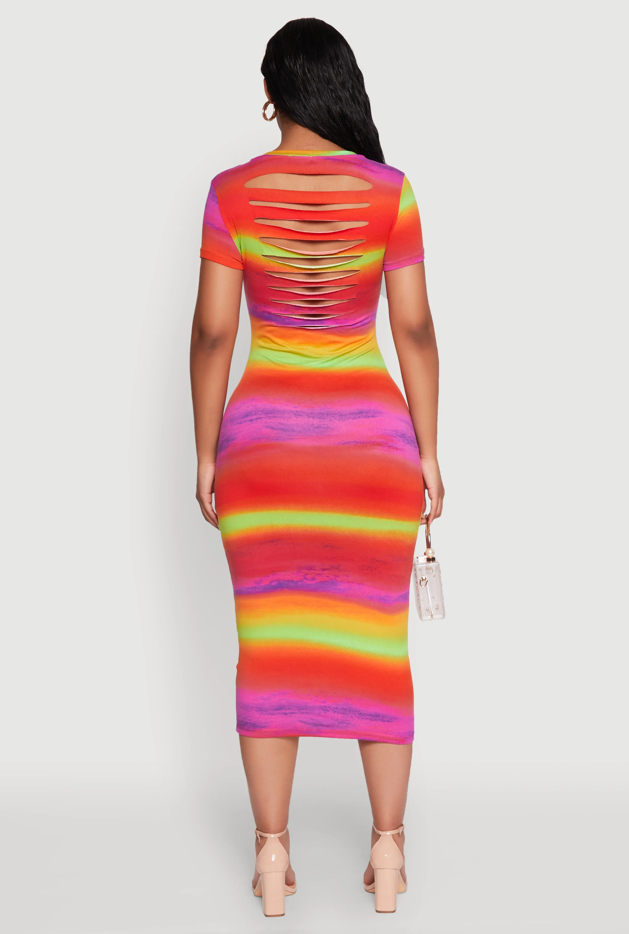 Laser Cut Back T Shirt Dress sold by Rainbow product image thumbnail 5