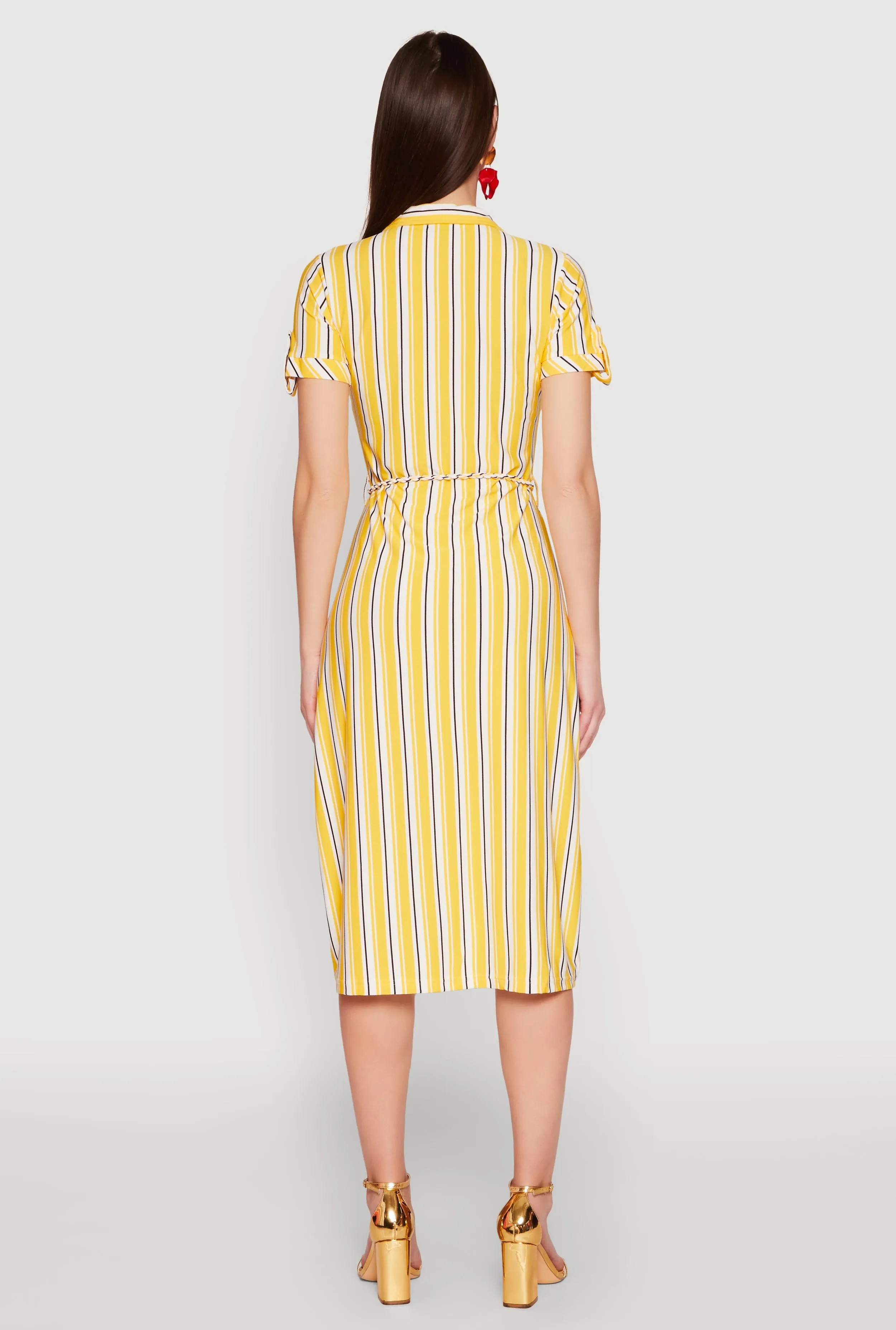 Striped Short Sleeve Shirt Dress sold by Rainbow product image thumbnail 5