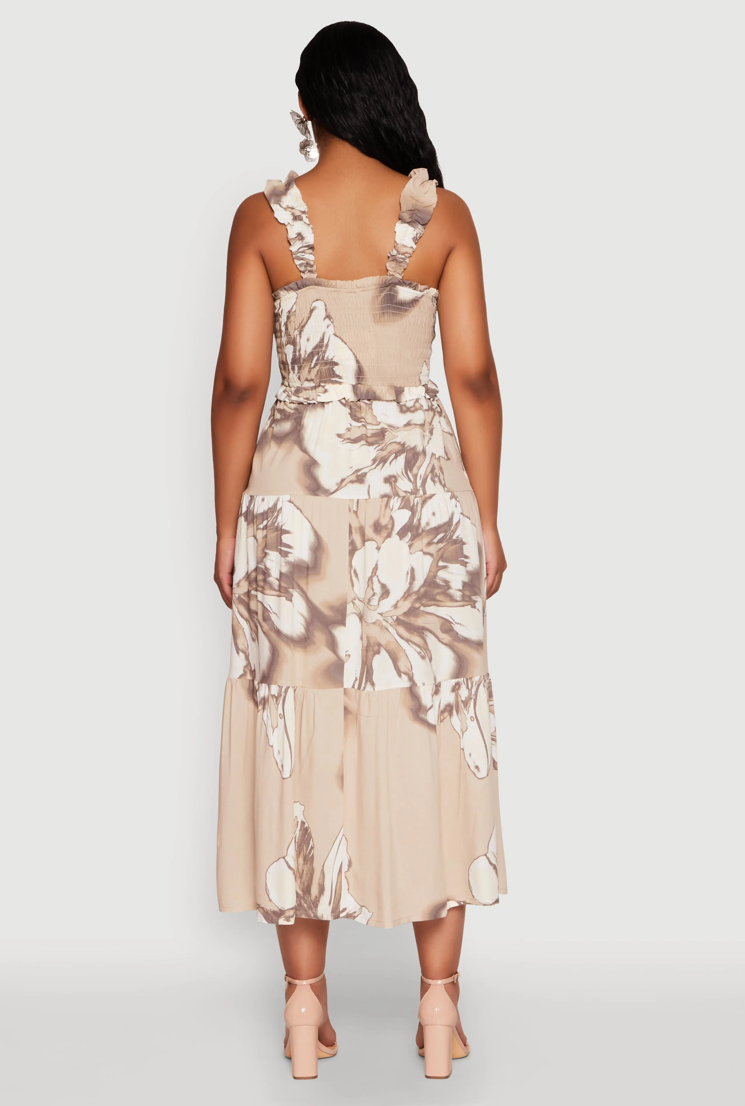 Floral Print Smocked Tiered Dress sold by Rainbow product image thumbnail 5