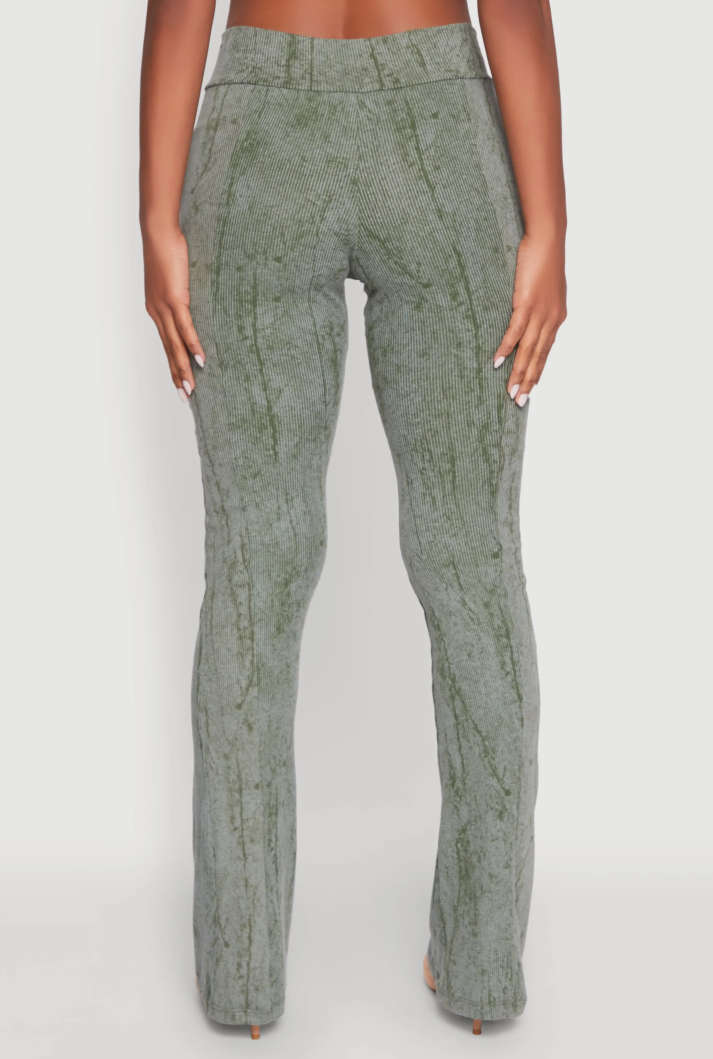 Mineral Wash Pintuck Flared Pants sold by Rainbow product image thumbnail 5