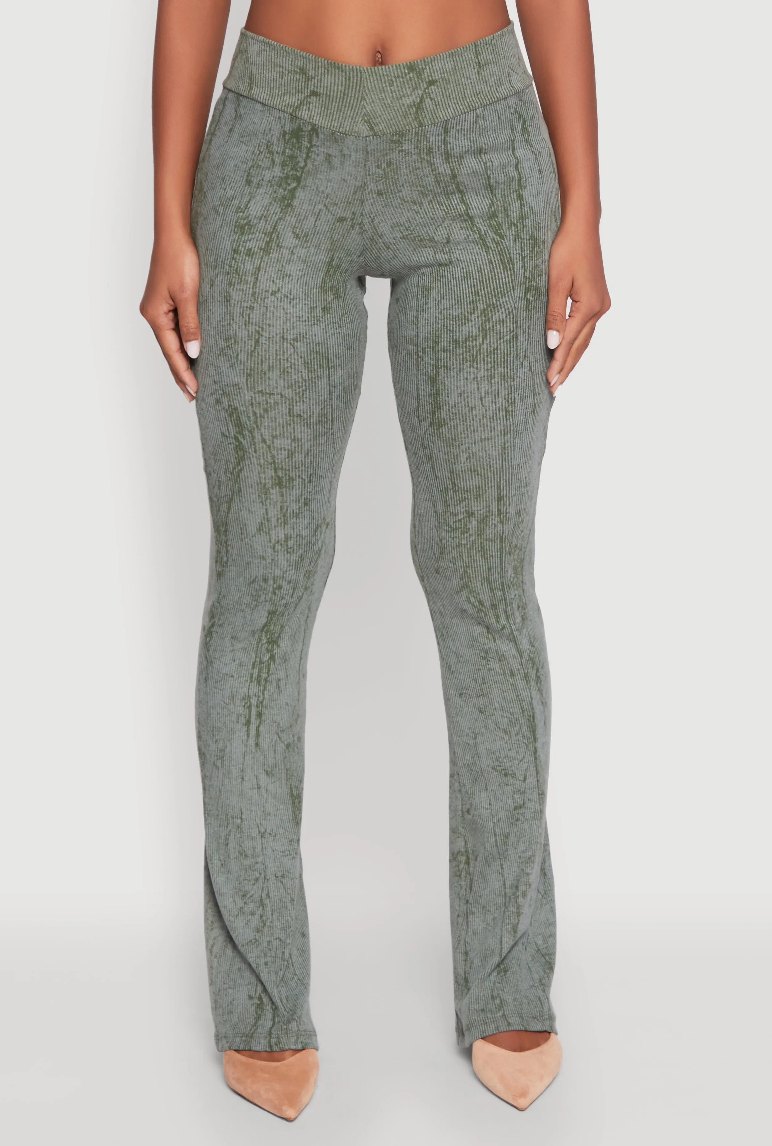 Mineral Wash Pintuck Flared Pants sold by Rainbow product image thumbnail 3