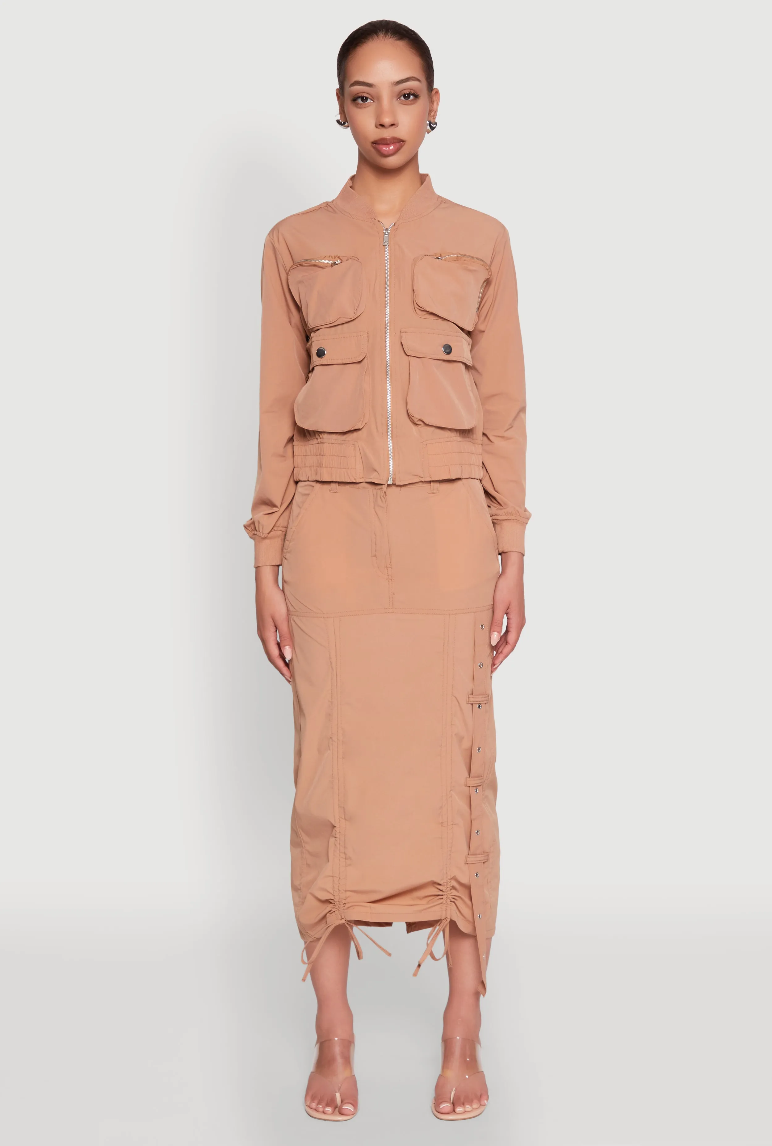 High Waisted Grommet Detail Drawstring Skirt sold by Rainbow product image thumbnail 2