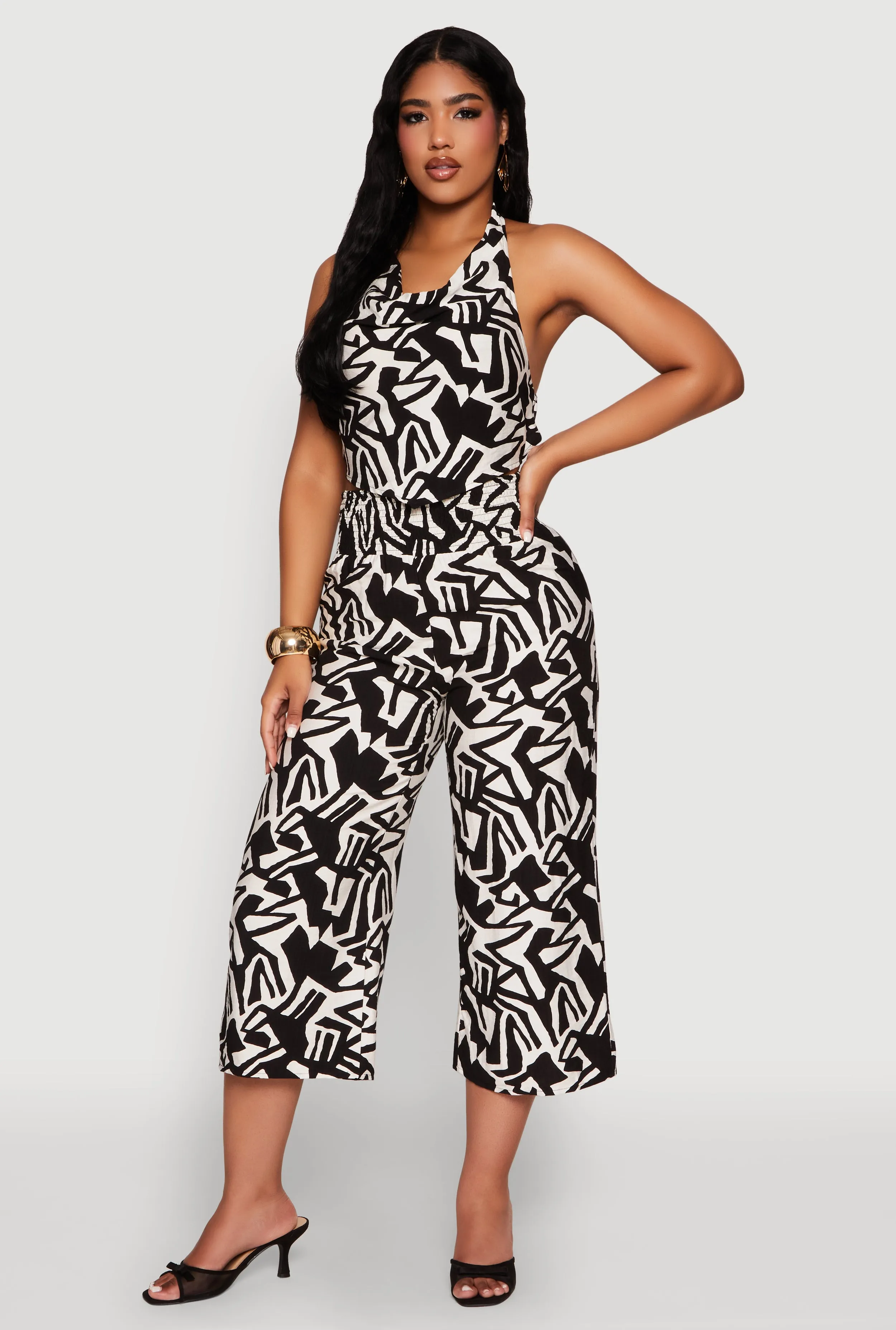 Iris Smock Waist Printed Pattern Culottes sold by Rainbow product image thumbnail 2