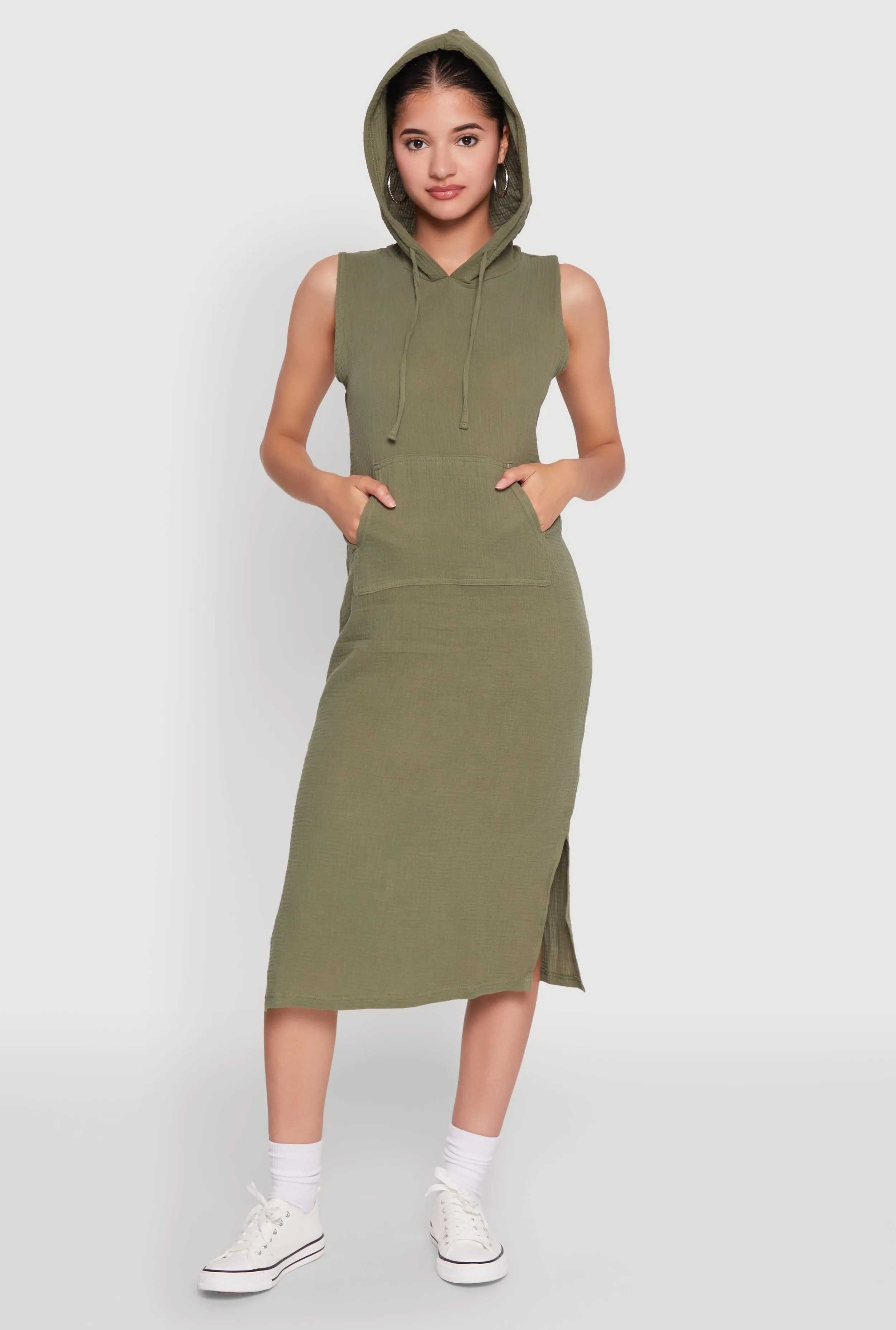 Gauze Knit Hooded Tank Dress sold by Rainbow